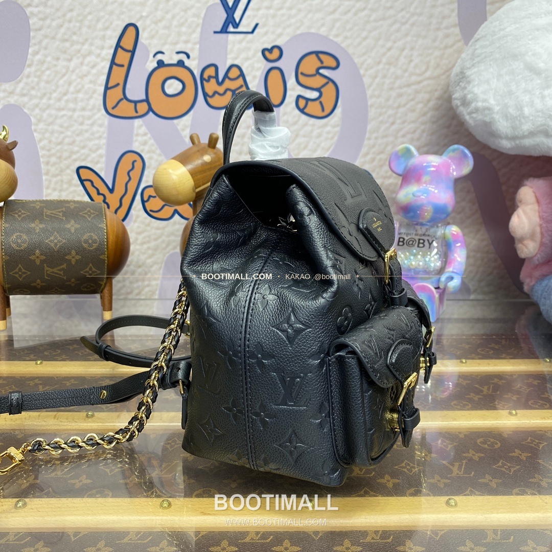 루이비통 모노그램 앙프렝뜨 레더 엠보싱 체인 백팩 블랙 Louis Vuitton Monogram Empreinte Leather Embossed Chain Backpack Pink M47072 22cm 3