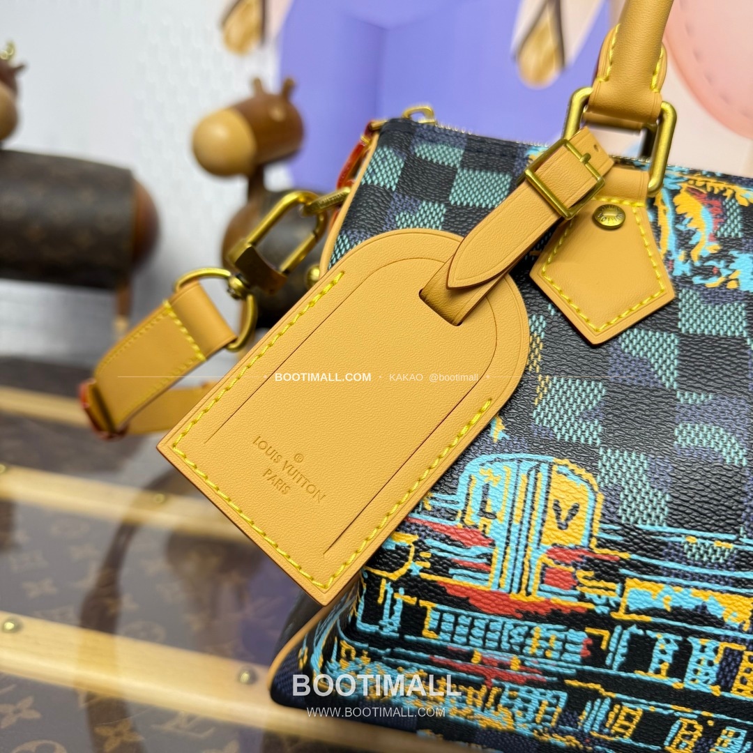 루이비통 다미에 자카드 코튼 마이애미 그래픽 스피디25 블루 보스턴백 Louis Vuitton Damier Jacquard Cotton Miami Graphic Speedy 25 Blue Boston Bag N00225 25cm 4