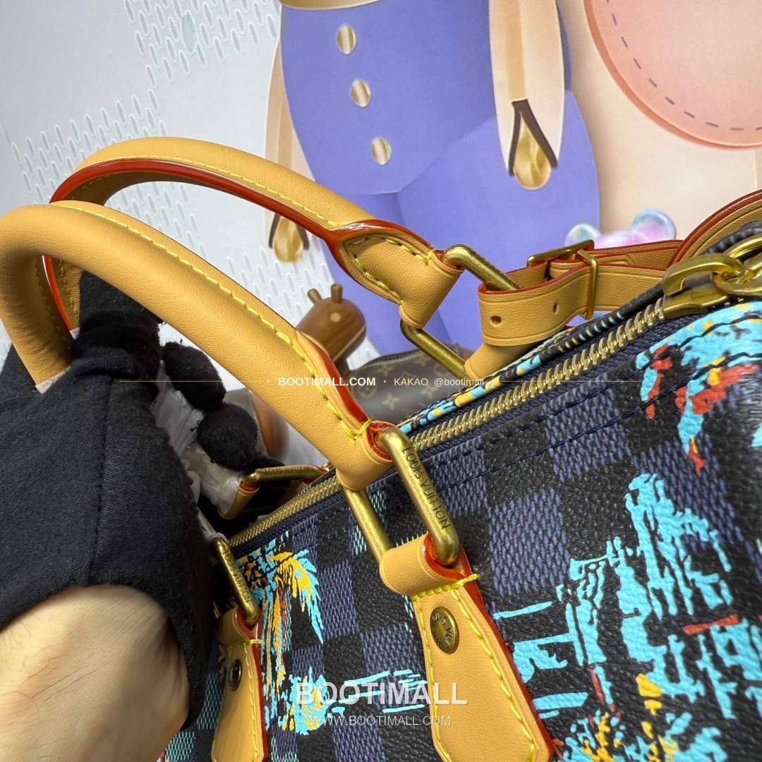 루이비통 다미에 자카드 코튼 마이애미 그래픽 스피디25 블루 보스턴백 Louis Vuitton Damier Jacquard Cotton Miami Graphic Speedy 25 Blue Boston Bag N00225 25cm 5