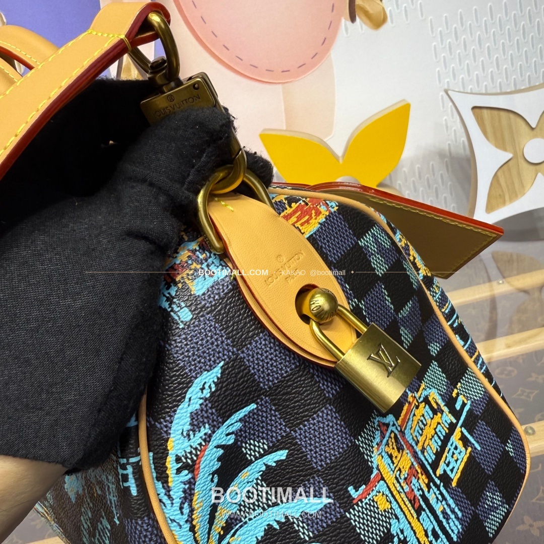 루이비통 다미에 자카드 코튼 마이애미 그래픽 스피디25 블루 보스턴백 Louis Vuitton Damier Jacquard Cotton Miami Graphic Speedy 25 Blue Boston Bag N00225 25cm 6