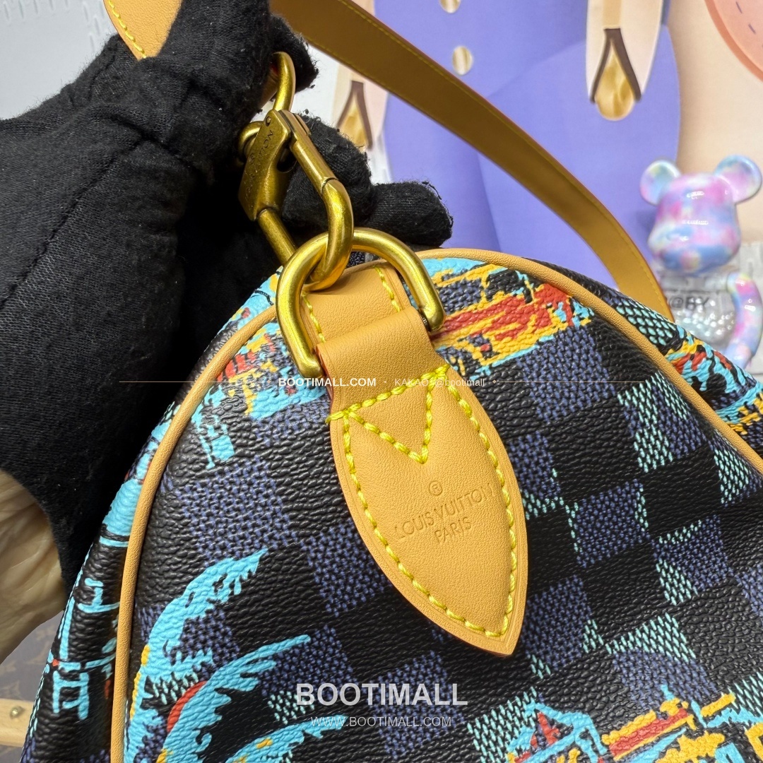 루이비통 다미에 자카드 코튼 마이애미 그래픽 스피디25 블루 보스턴백 Louis Vuitton Damier Jacquard Cotton Miami Graphic Speedy 25 Blue Boston Bag N00225 25cm 8