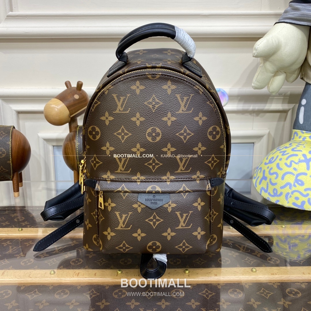 루이비통 모노그램 캔버스 레더 트리밍 스몰 백팩 브라운 Louis Vuitton Monogram Canvas Leather Trim Small Backpack Brown M44871 29cm 1