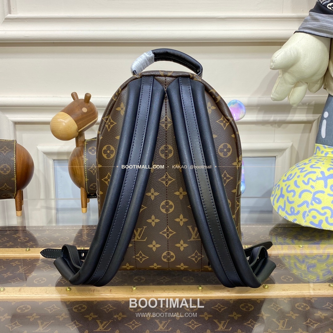 루이비통 모노그램 캔버스 레더 트리밍 스몰 백팩 브라운 Louis Vuitton Monogram Canvas Leather Trim Small Backpack Brown M44871 29cm 2