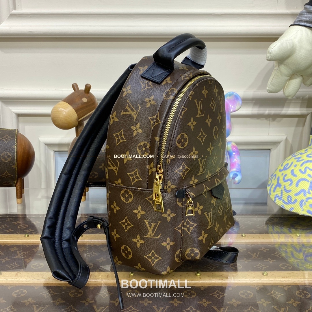 루이비통 모노그램 캔버스 레더 트리밍 스몰 백팩 브라운 Louis Vuitton Monogram Canvas Leather Trim Small Backpack Brown M44871 29cm 3