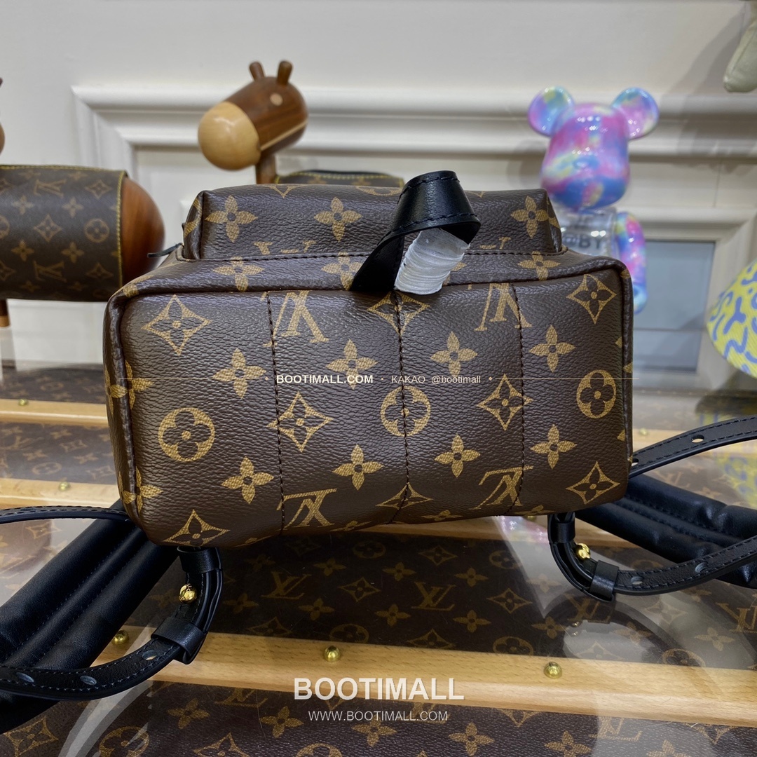루이비통 모노그램 캔버스 레더 트리밍 스몰 백팩 브라운 Louis Vuitton Monogram Canvas Leather Trim Small Backpack Brown M44871 29cm 4