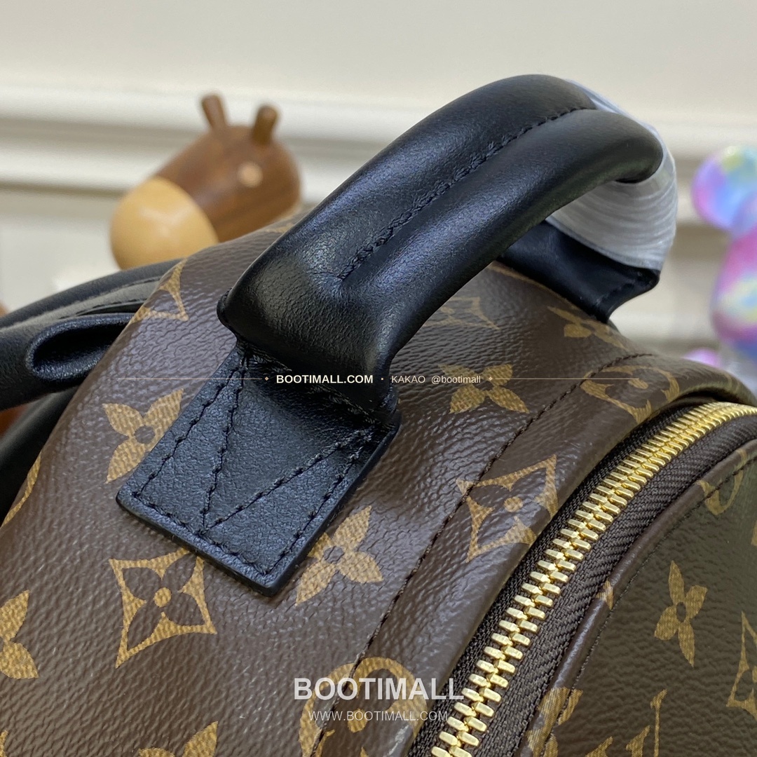 루이비통 모노그램 캔버스 레더 트리밍 스몰 백팩 브라운 Louis Vuitton Monogram Canvas Leather Trim Small Backpack Brown M44871 29cm 6