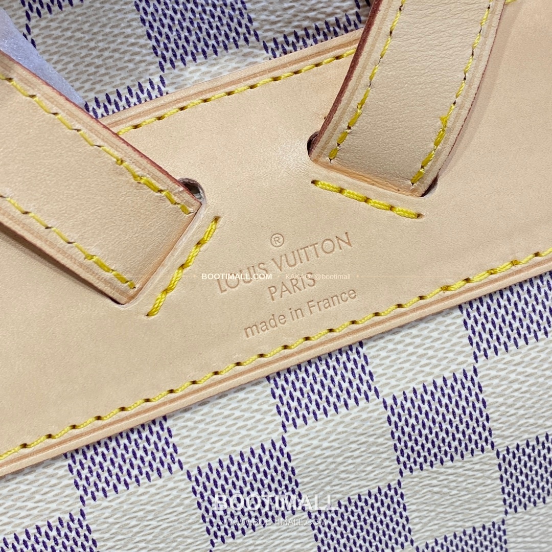 루이비통 다미에 아주르 캔버스 스페로네 드로스트링 백팩 화이트 Louis Vuitton Damier Azur Canvas Sperone Drawstring Backpack White N41578 31cm 7