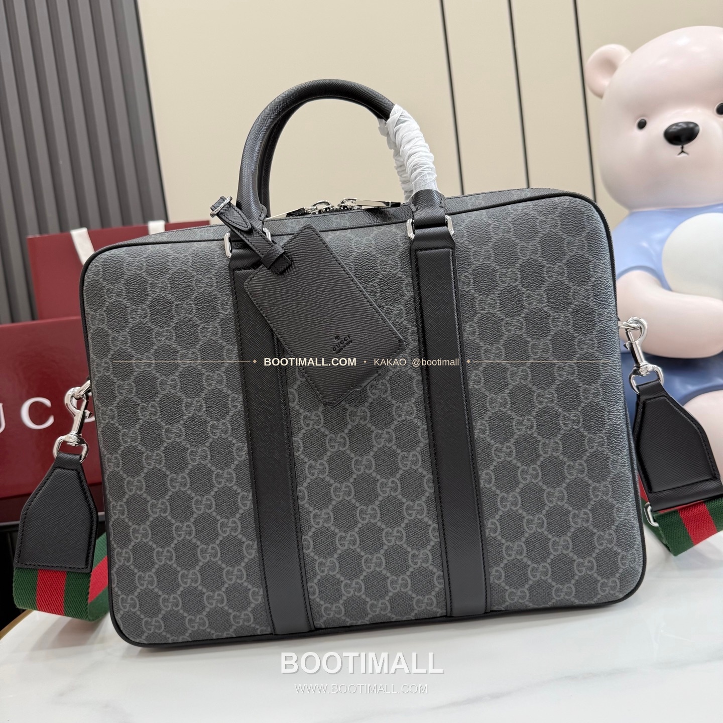 구찌 GG 수프림 코팅 캔버스 로고 브리프케이스 블랙 서류가방 Gucci GG Supreme Coated Canvas Logo Briefcase Black M860871 36cm 1