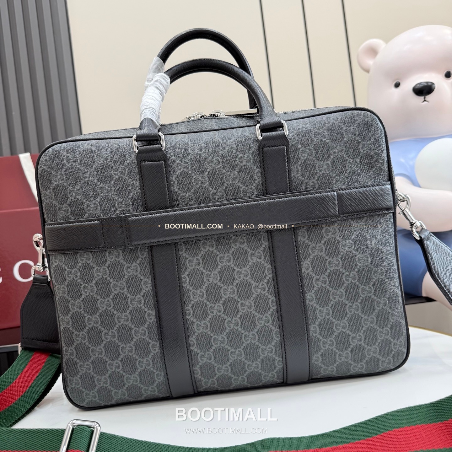 구찌 GG 수프림 코팅 캔버스 로고 브리프케이스 블랙 서류가방 Gucci GG Supreme Coated Canvas Logo Briefcase Black M860871 36cm 3