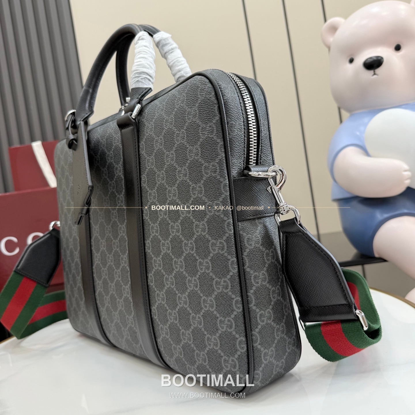 구찌 GG 수프림 코팅 캔버스 로고 브리프케이스 블랙 서류가방 Gucci GG Supreme Coated Canvas Logo Briefcase Black M860871 36cm 6