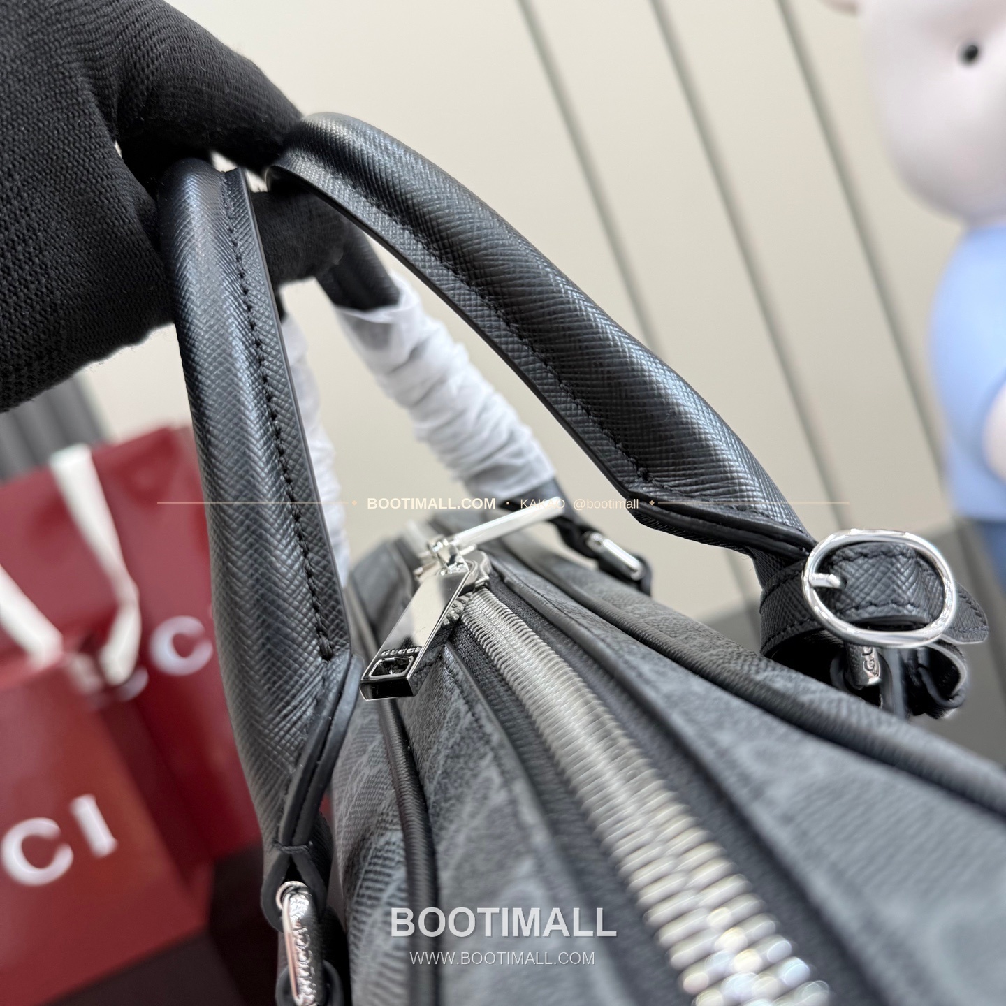 구찌 GG 수프림 코팅 캔버스 로고 브리프케이스 블랙 서류가방 Gucci GG Supreme Coated Canvas Logo Briefcase Black M860871 36cm 10