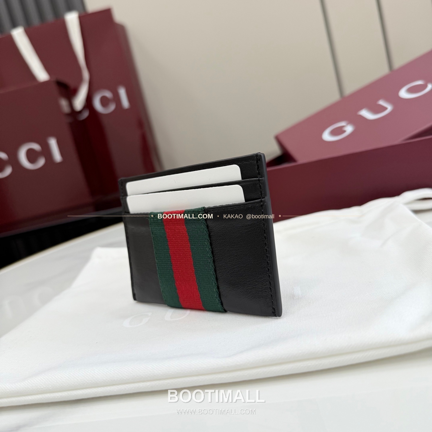 구찌 소프트 레더 웹 스트랩 카드지갑 블랙 Gucci Soft Leather Web Strap Card Holder Black 867277 10cm 6