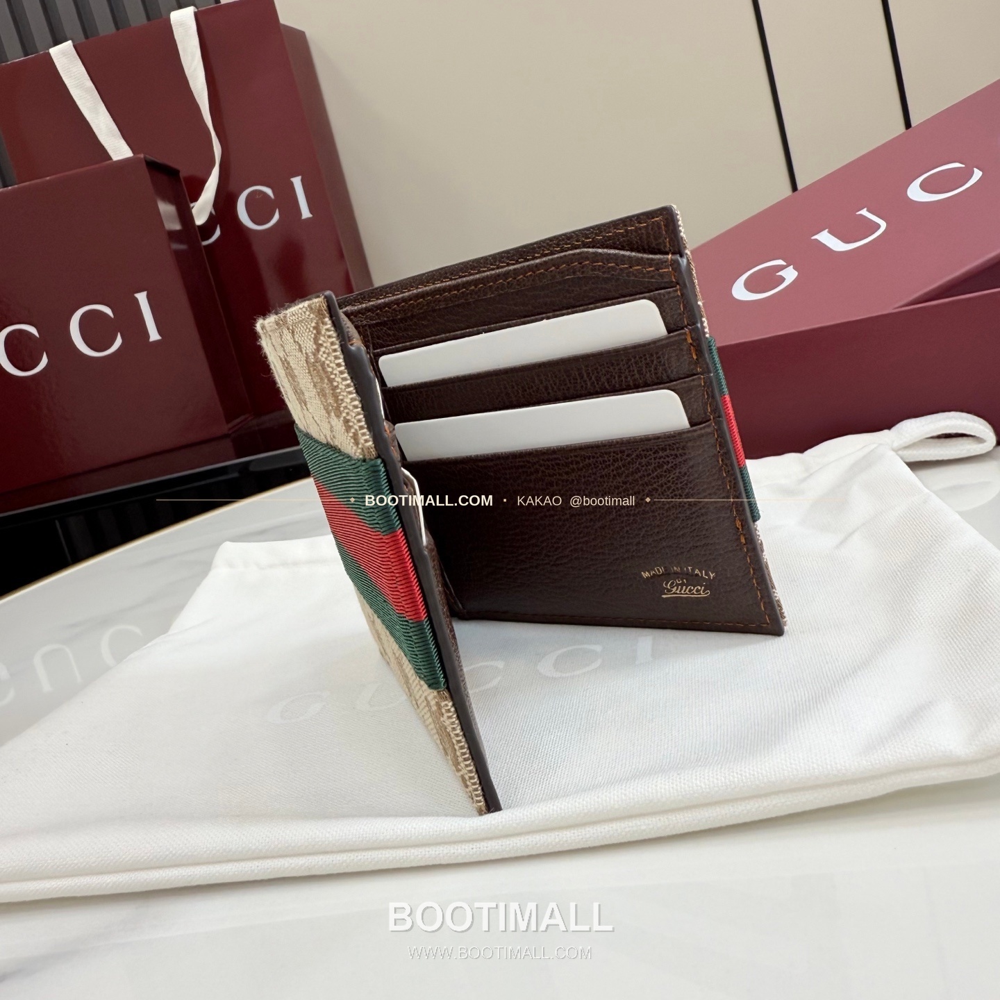 구찌 GG 캔버스 웹 스트랩 반지갑 베이지 브라운 Gucci GG Canvas Web Strap Bi-Fold Wallet Beige Brown 867335 11cm 6