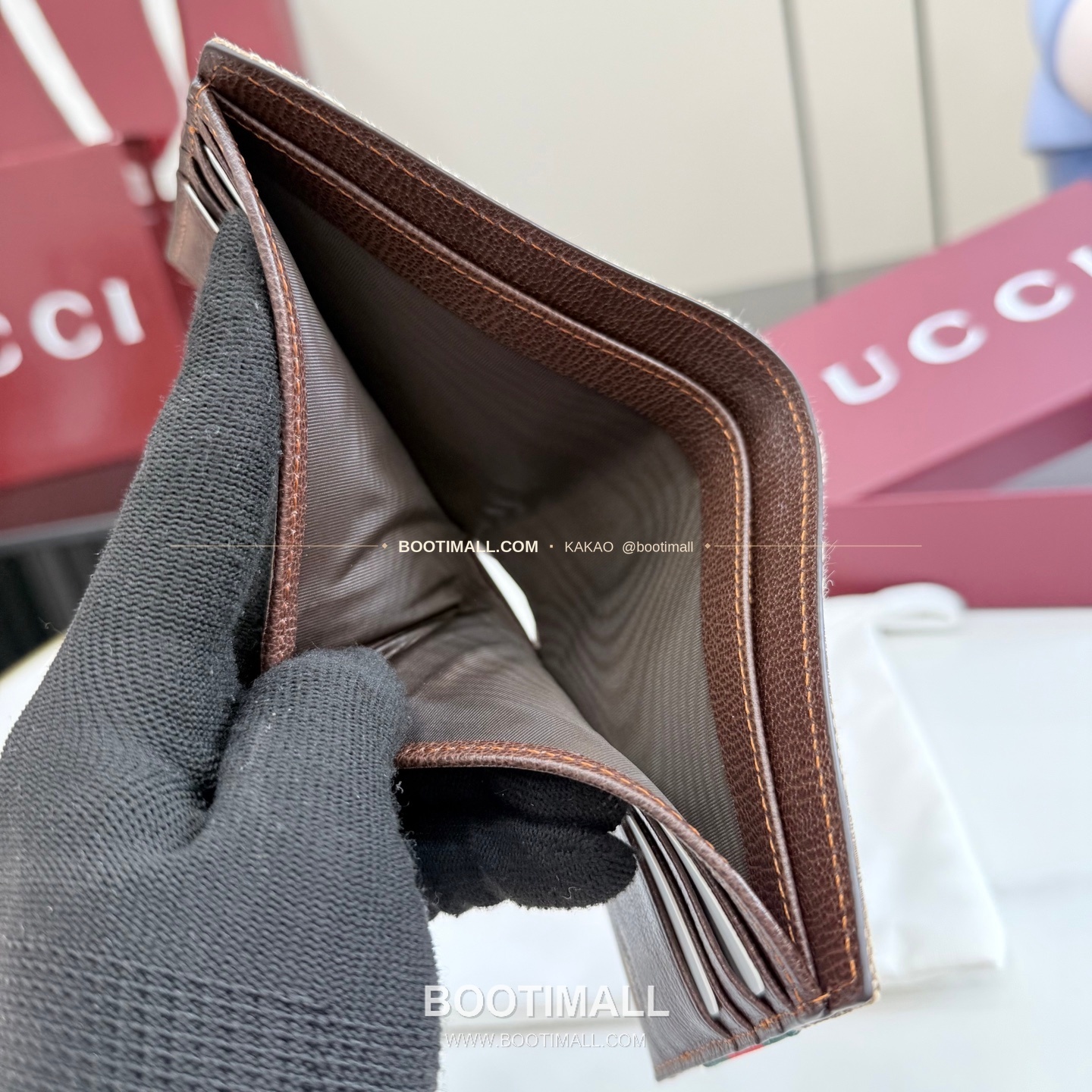 구찌 GG 캔버스 웹 스트랩 반지갑 베이지 브라운 Gucci GG Canvas Web Strap Bi-Fold Wallet Beige Brown 867335 11cm 9