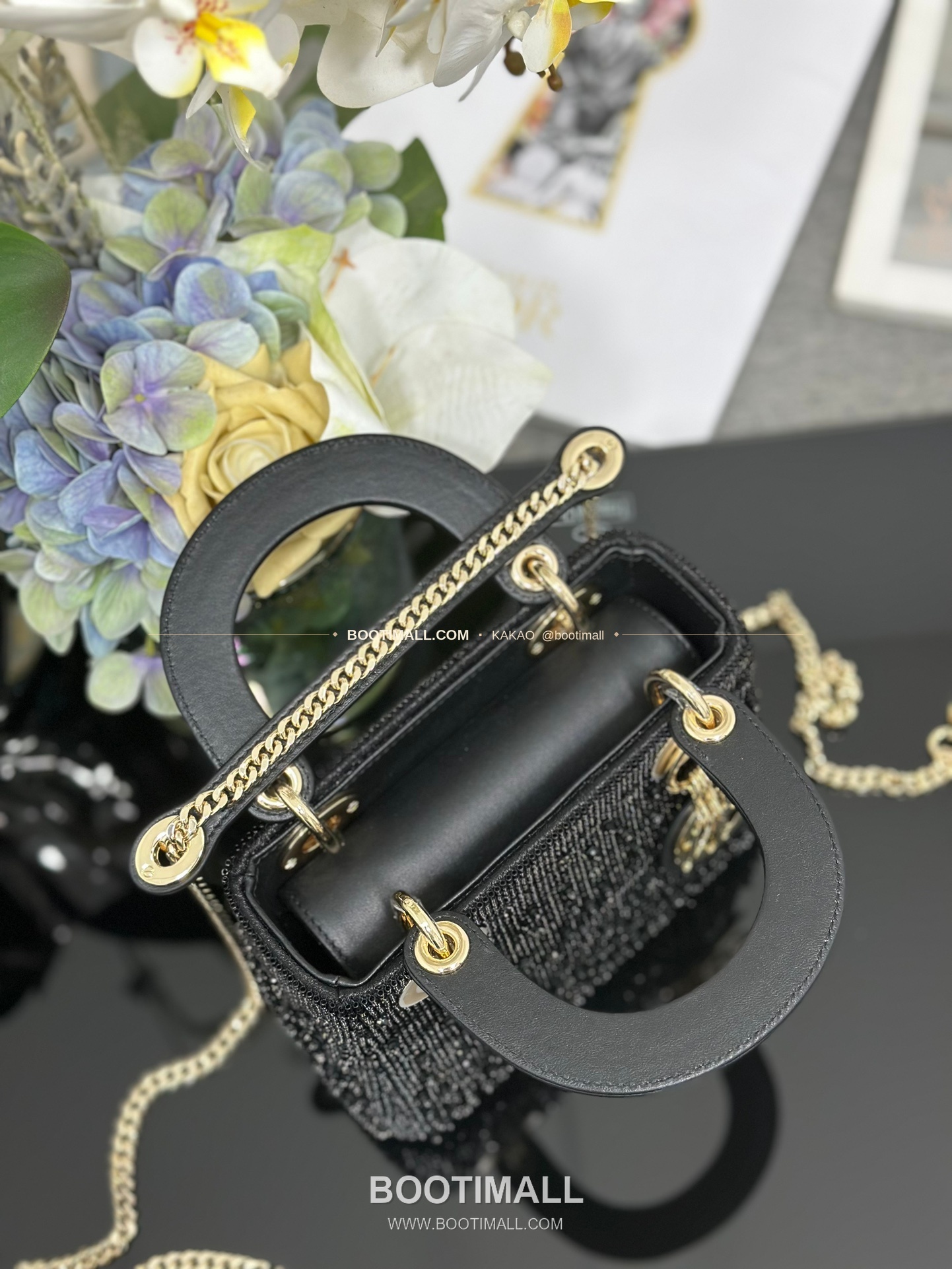 디올 레이디 디올 비즈 자수 골드 미니백 Dior Lady Dior Beaded Embroidery Gold Mini Bag M0505 17cm 7