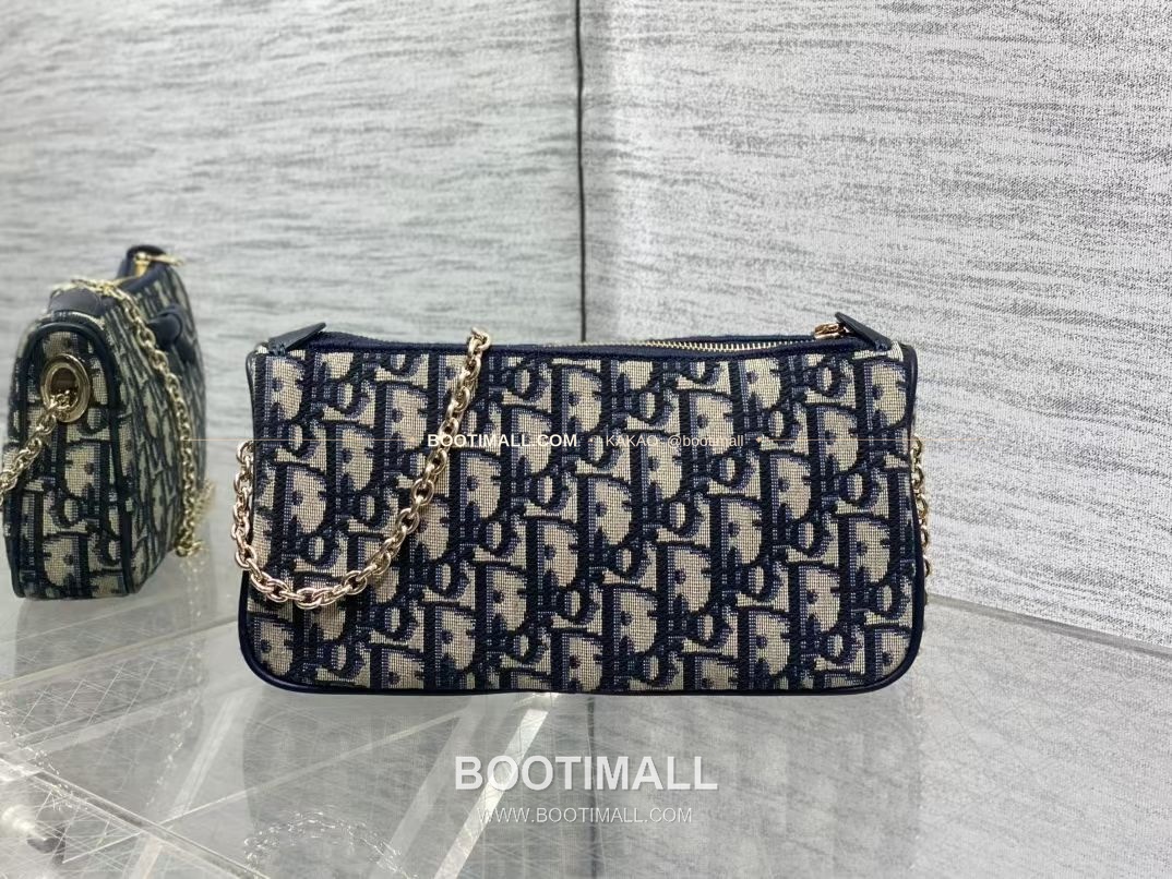 디올 오블리크 캔버스 레더 리본 체인 숄더백 Dior Oblique Canvas Leather Bow Chain Shoulder Bag 22cm 5