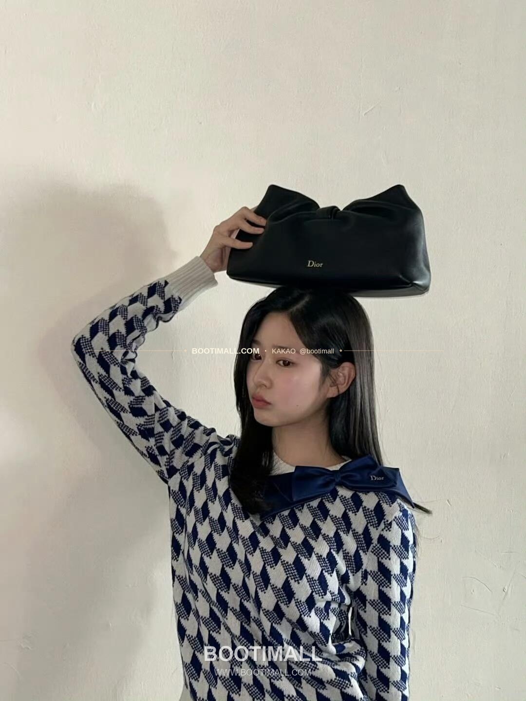 디올 램스킨 레더 리본 체인 숄더백 Dior Lambskin Leather Bow Chain Shoulder Bag 2831 27cm 1
