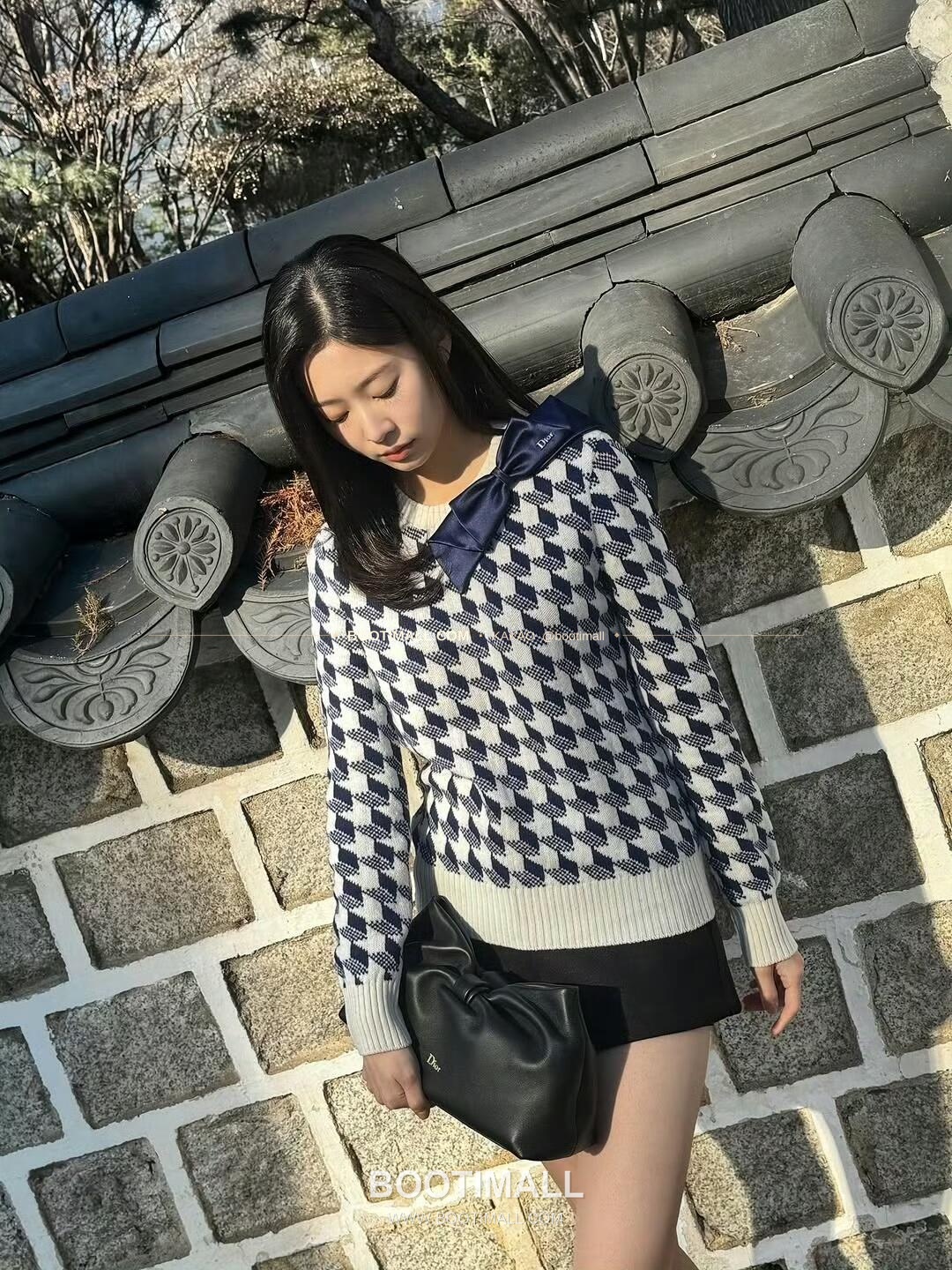 디올 램스킨 레더 리본 체인 숄더백 Dior Lambskin Leather Bow Chain Shoulder Bag 2831 27cm 4