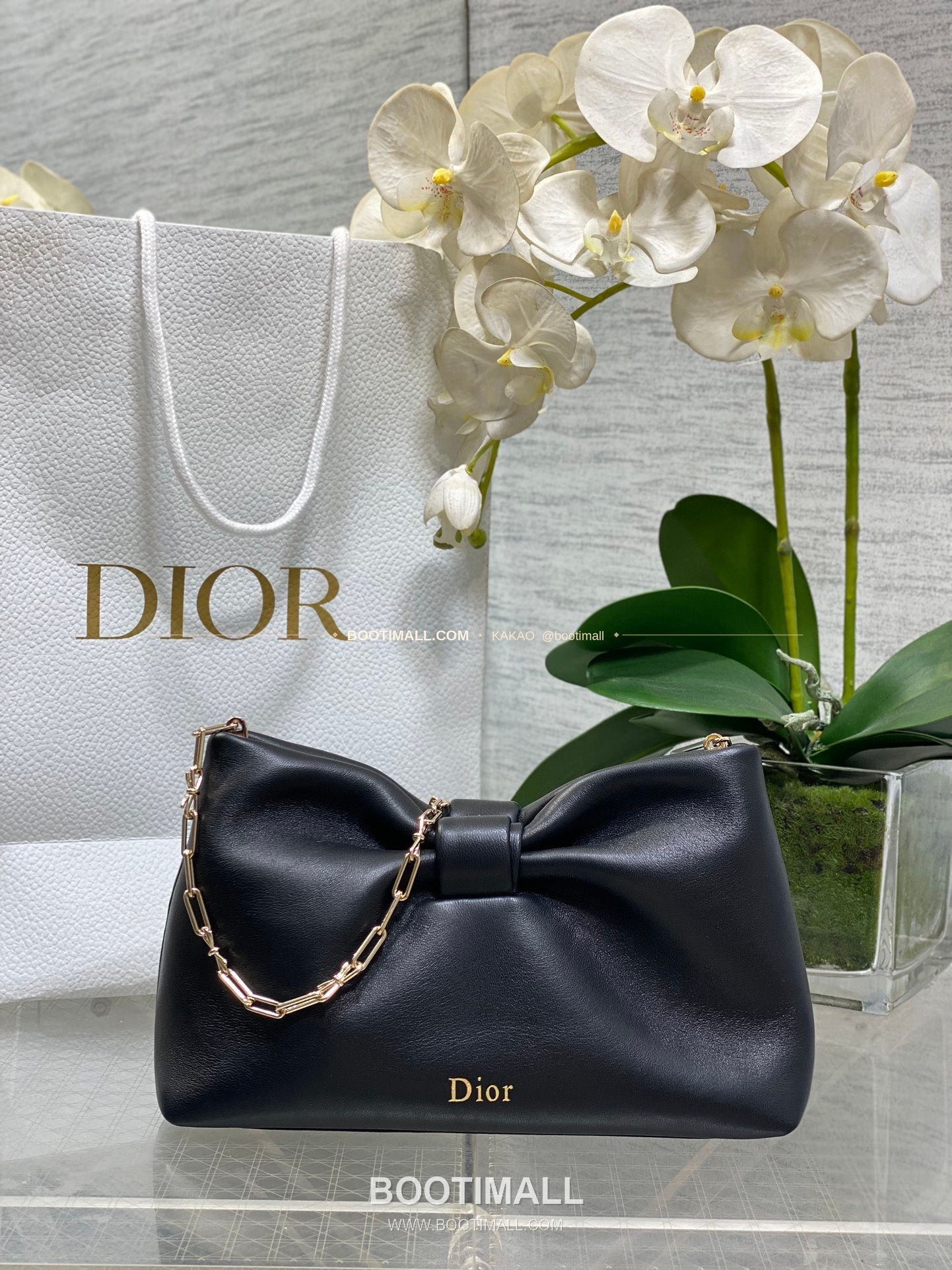 디올 램스킨 레더 리본 체인 숄더백 Dior Lambskin Leather Bow Chain Shoulder Bag 2831 27cm 7