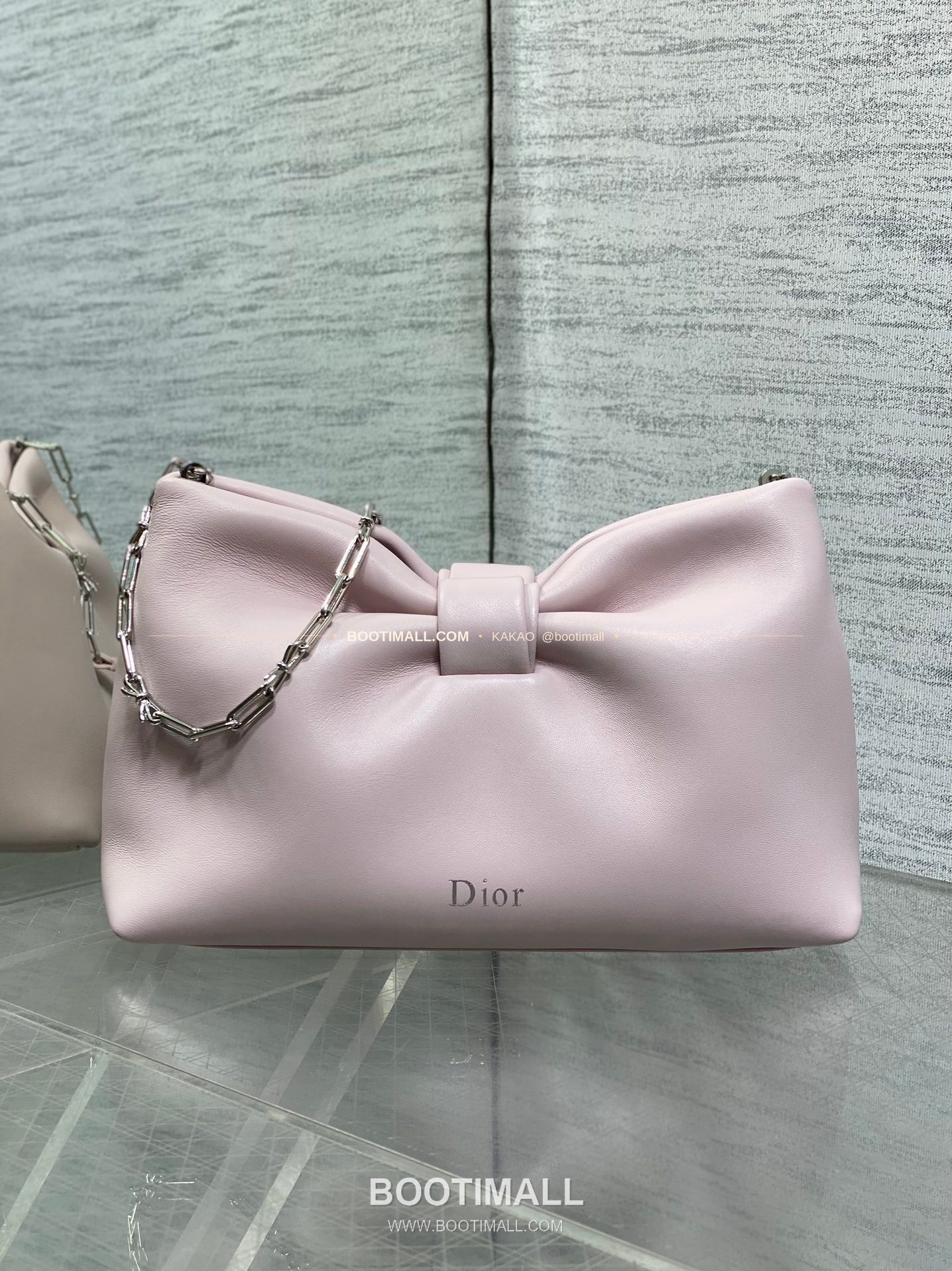 디올 램스킨 레더 리본 체인 숄더백 핑크 Dior Lambskin Leather Bow Chain Shoulder Bag 2831 27cm 16