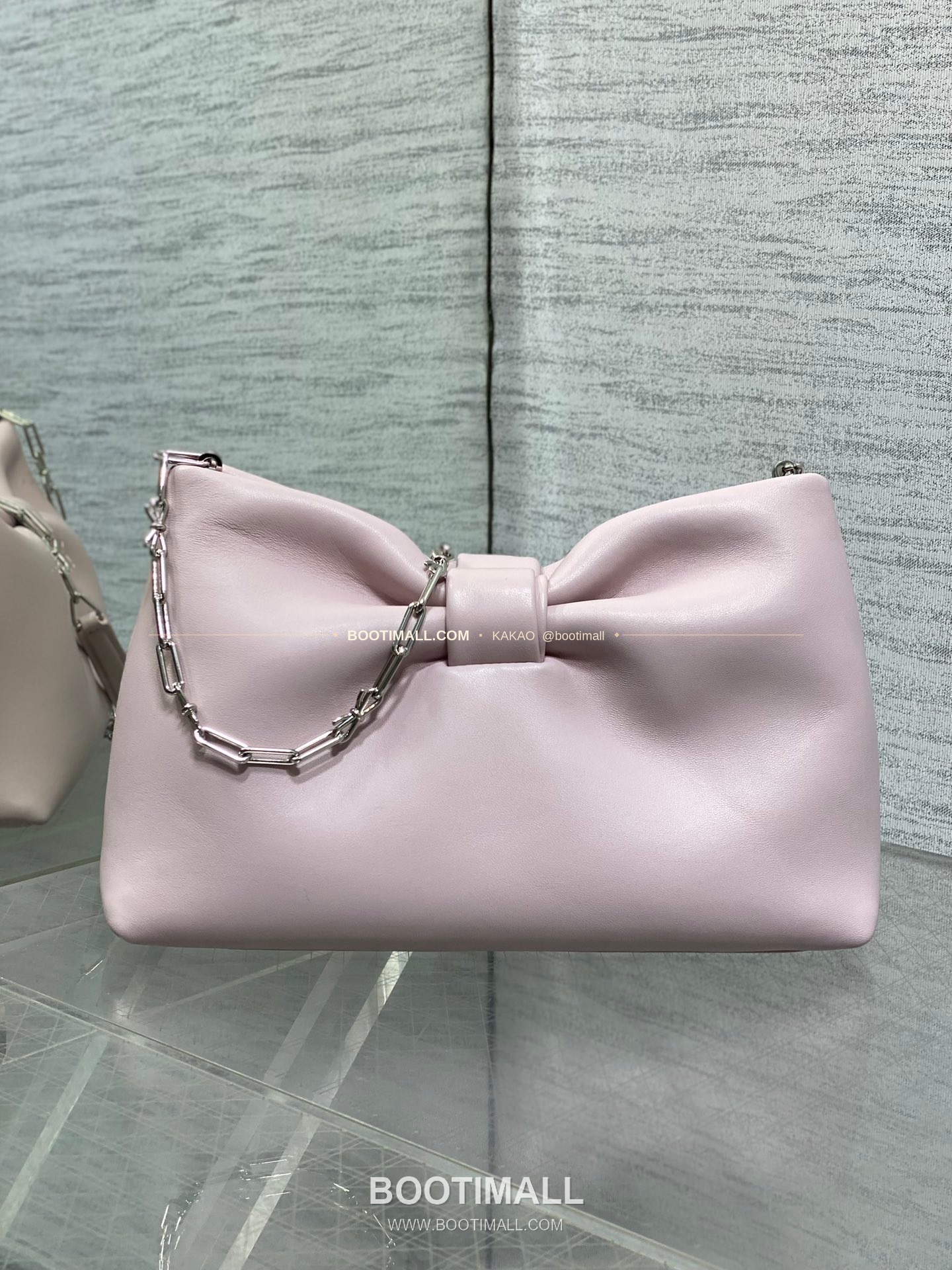 디올 램스킨 레더 리본 체인 숄더백 핑크 Dior Lambskin Leather Bow Chain Shoulder Bag 2831 27cm 19