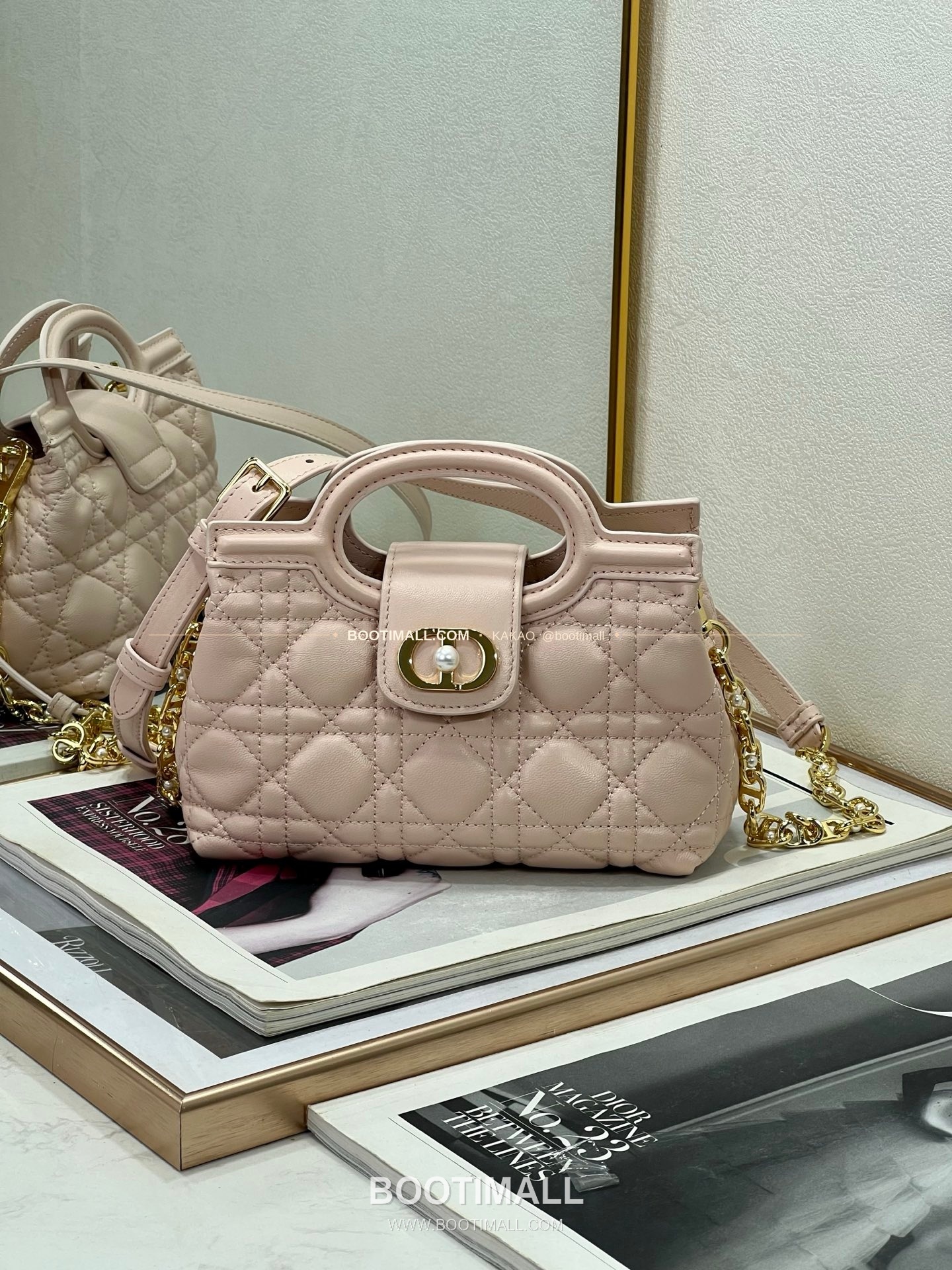 디올 졸리 탑핸들 미니 체인백 핑크 Dior Jolie Top Handle Mini Chain Bag 8601 18.5cm 1