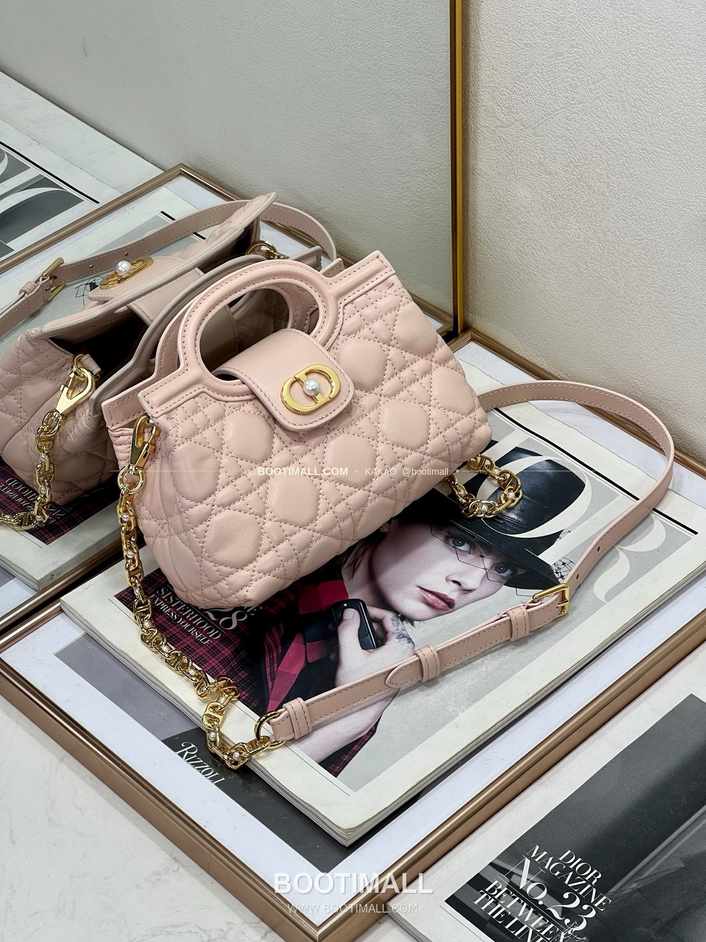 디올 졸리 탑핸들 미니 체인백 핑크 Dior Jolie Top Handle Mini Chain Bag 8601 18.5cm 2