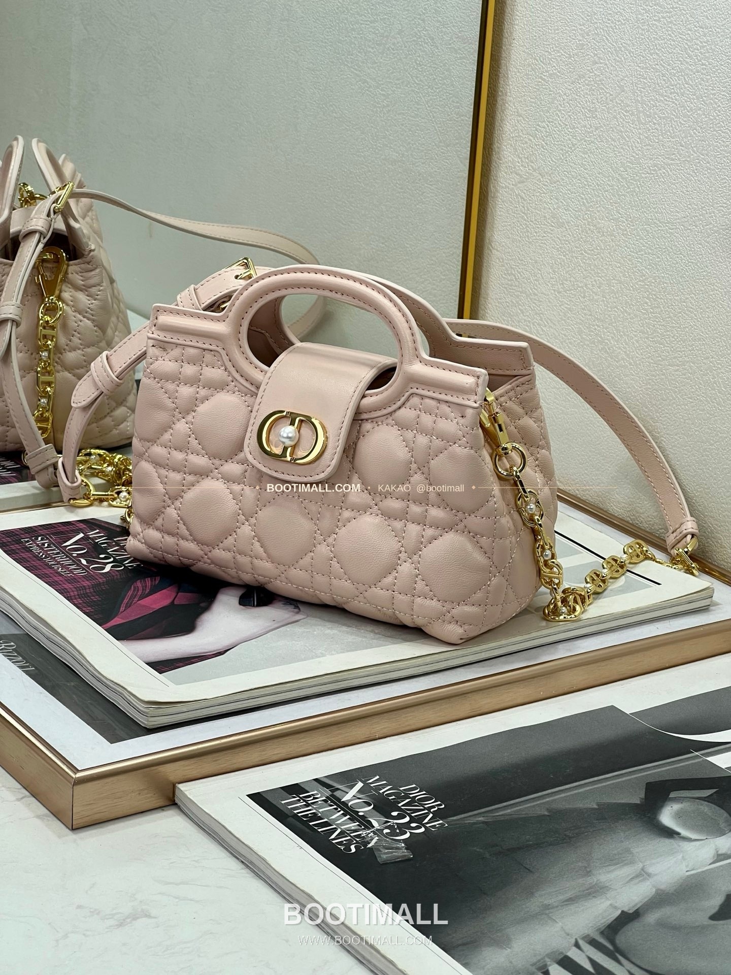 디올 졸리 탑핸들 미니 체인백 핑크 Dior Jolie Top Handle Mini Chain Bag 8601 18.5cm 3