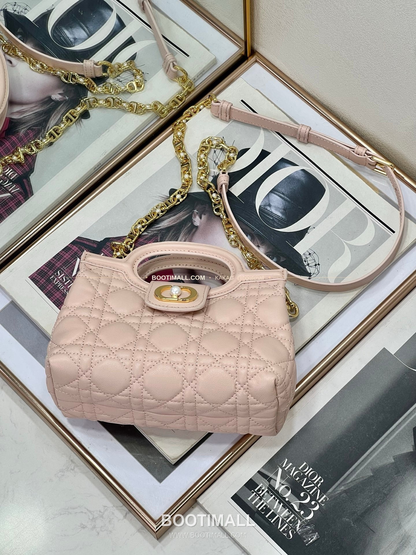 디올 졸리 탑핸들 미니 체인백 핑크 Dior Jolie Top Handle Mini Chain Bag 8601 18.5cm 4