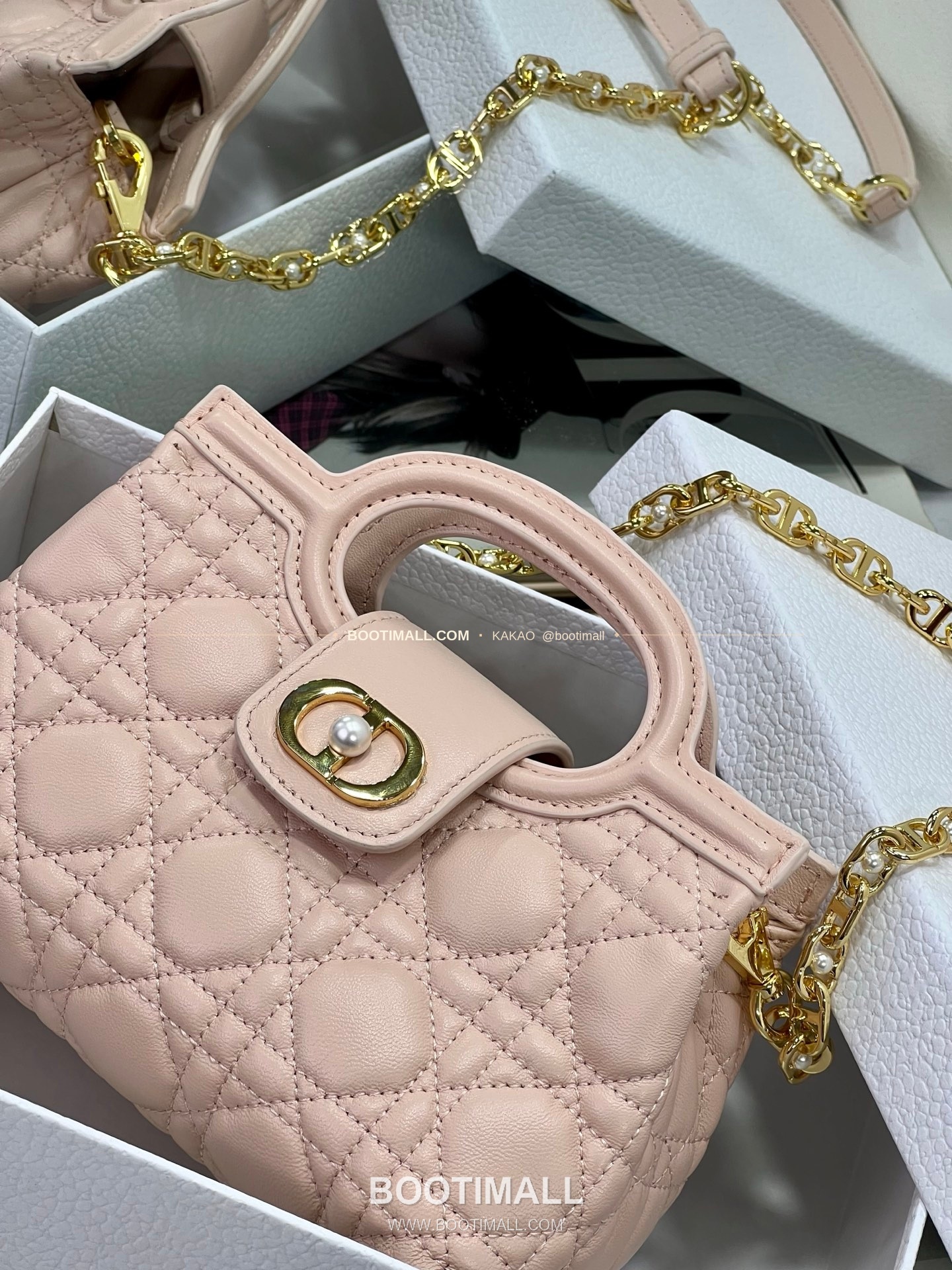 디올 졸리 탑핸들 미니 체인백 핑크 Dior Jolie Top Handle Mini Chain Bag 8601 18.5cm 6