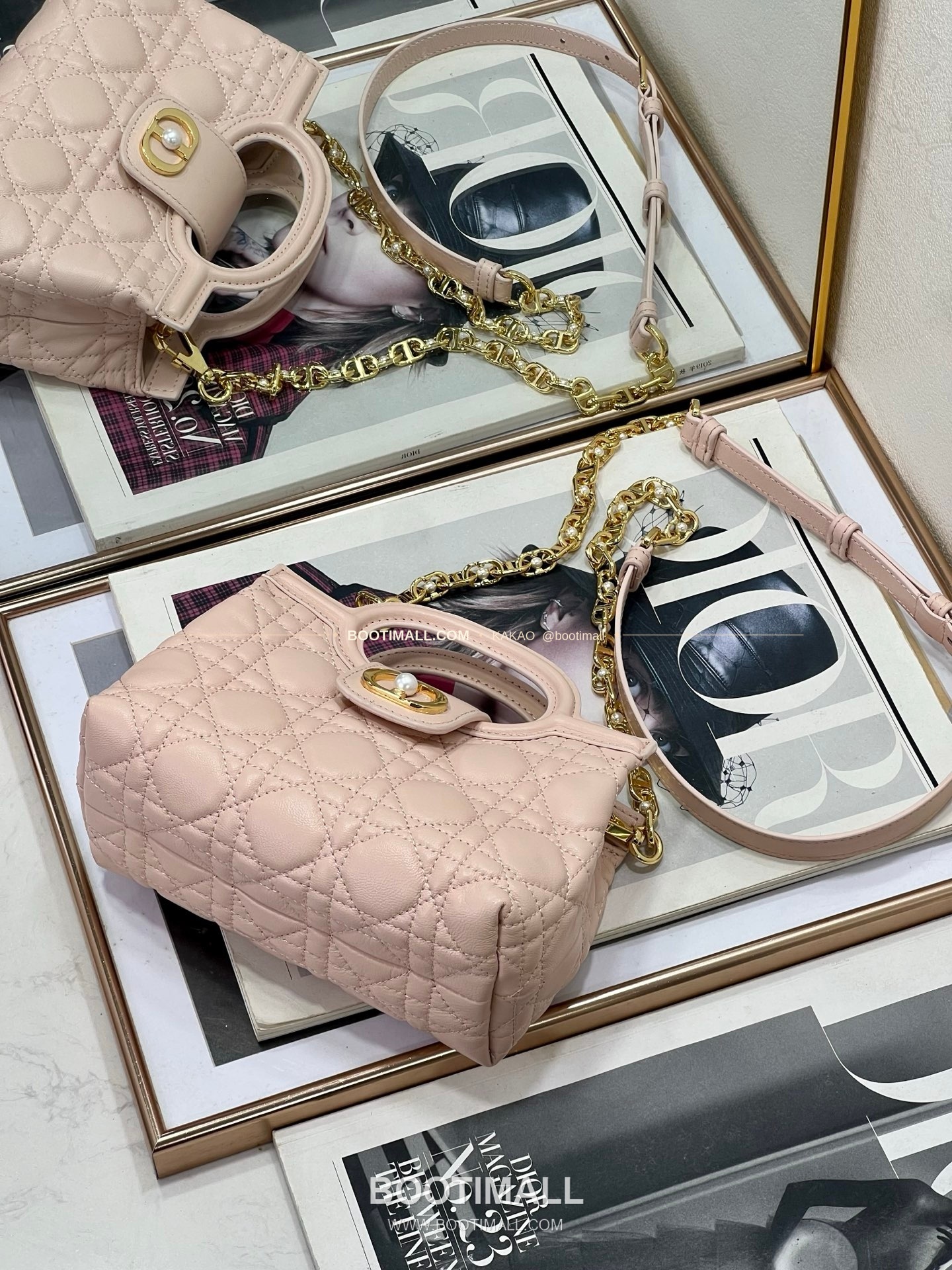 디올 졸리 탑핸들 미니 체인백 핑크 Dior Jolie Top Handle Mini Chain Bag 8601 18.5cm 7