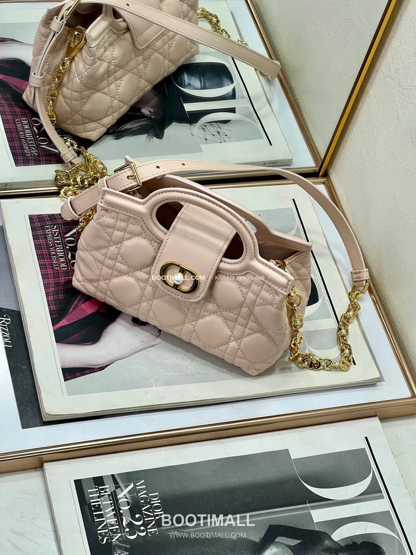 디올 졸리 탑핸들 미니 체인백 핑크 Dior Jolie Top Handle Mini Chain Bag 8601 18.5cm 8