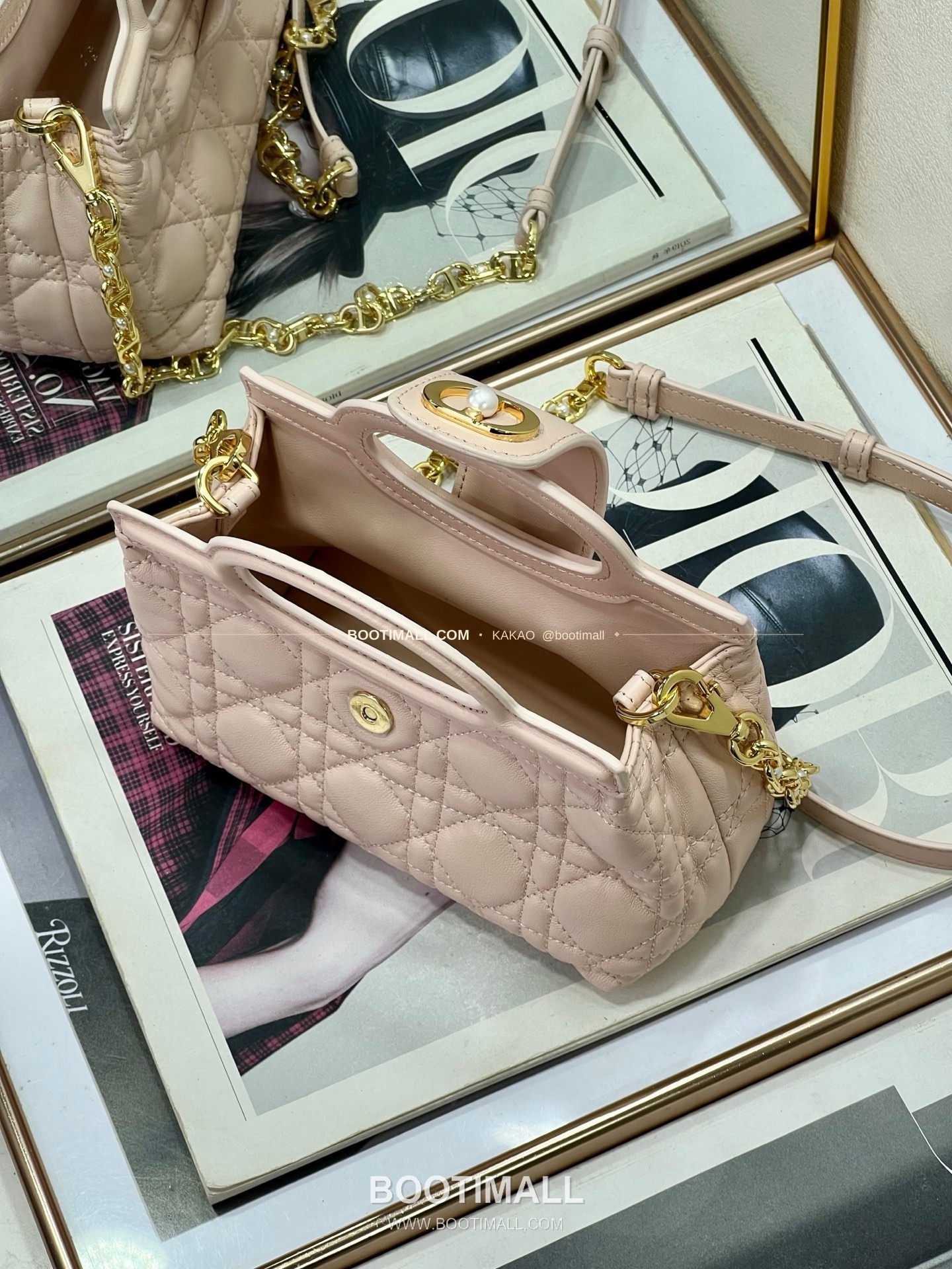 디올 졸리 탑핸들 미니 체인백 핑크 Dior Jolie Top Handle Mini Chain Bag 8601 18.5cm 9