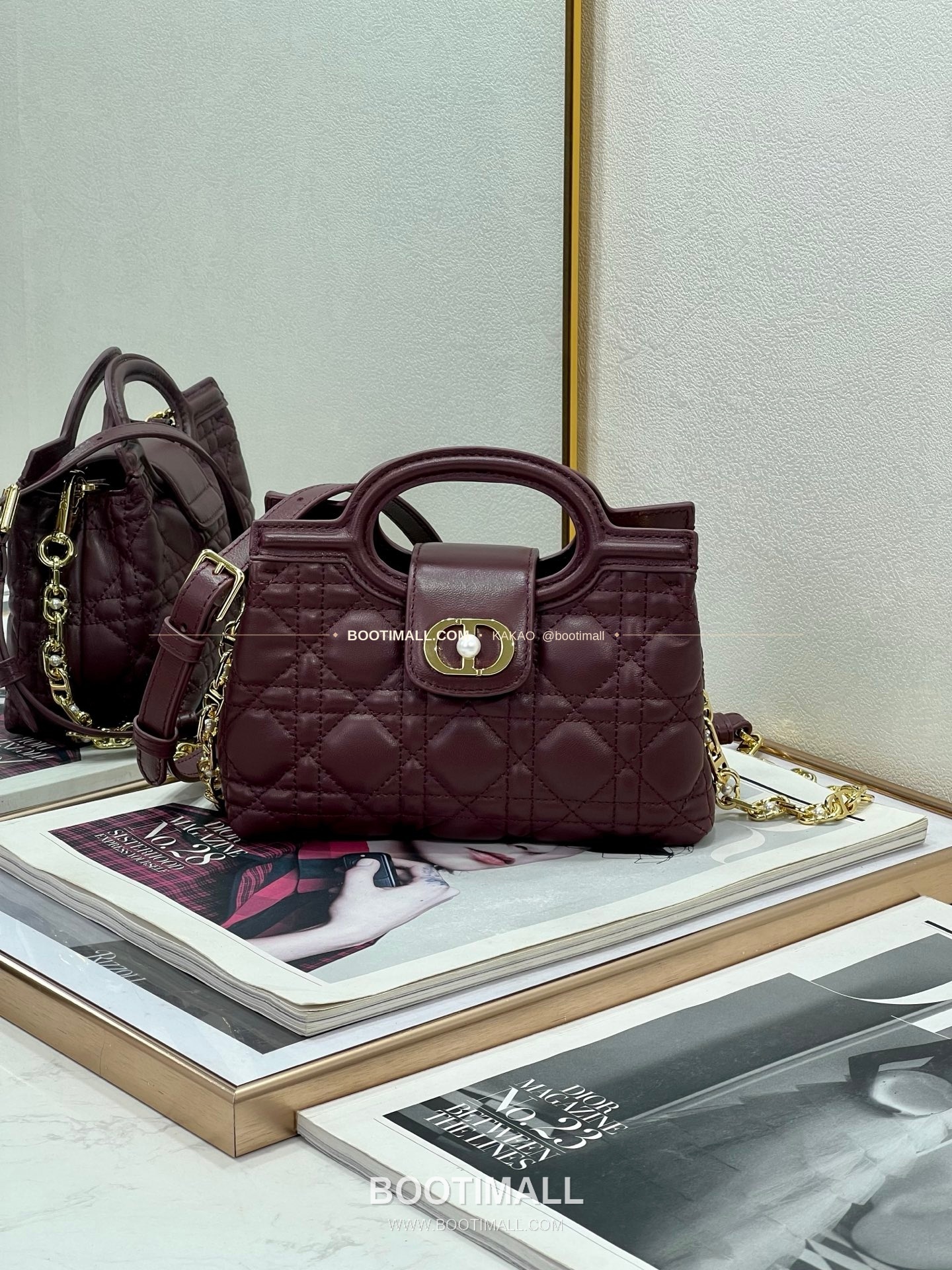 디올 졸리 탑핸들 미니 체인백 버건디 Dior Jolie Top Handle Mini Chain Bag 8601 18.5cm 1