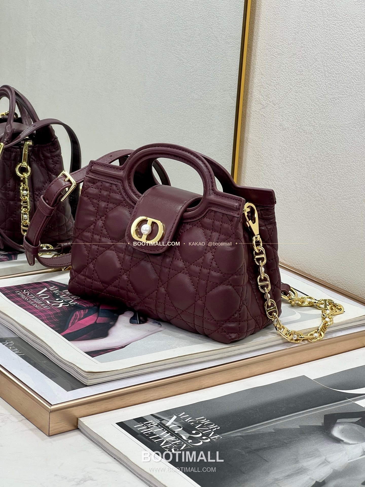 디올 졸리 탑핸들 미니 체인백 버건디 Dior Jolie Top Handle Mini Chain Bag 8601 18.5cm 3