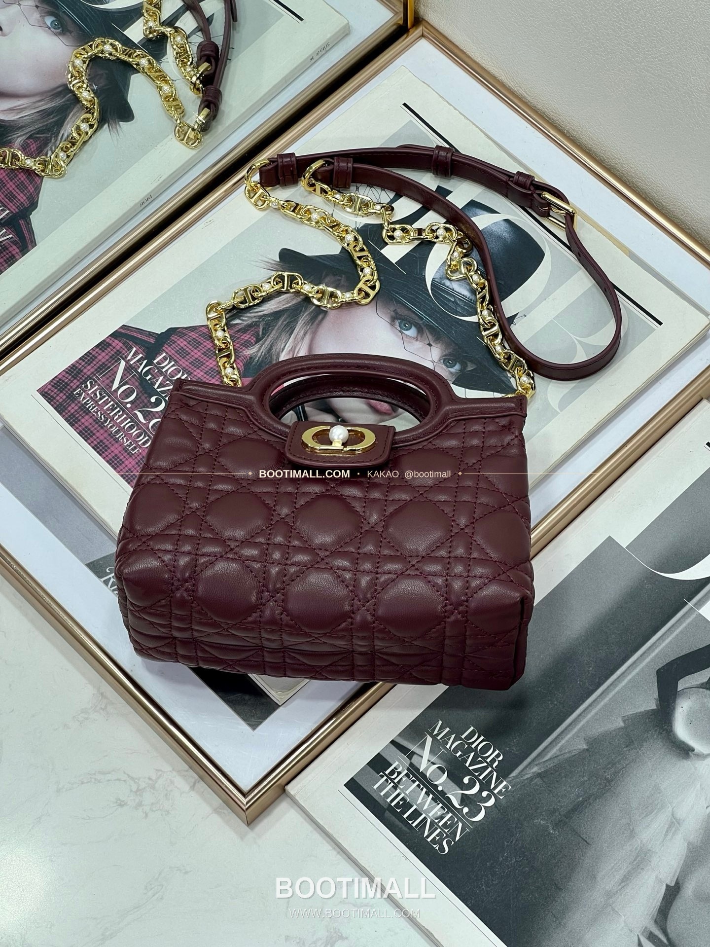 디올 졸리 탑핸들 미니 체인백 버건디 Dior Jolie Top Handle Mini Chain Bag 8601 18.5cm 4