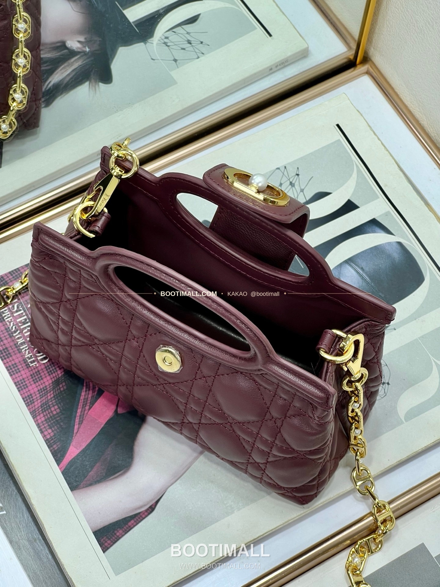 디올 졸리 탑핸들 미니 체인백 버건디 Dior Jolie Top Handle Mini Chain Bag 8601 18.5cm 9