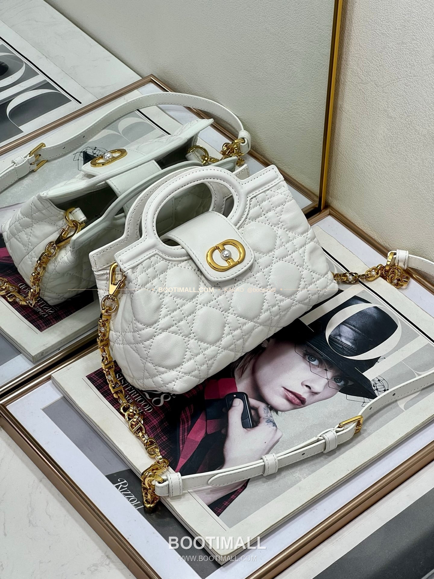 디올 졸리 탑핸들 미니 체인백 화이트 Dior Jolie Top Handle Mini Chain Bag 8601 18.5cm 2