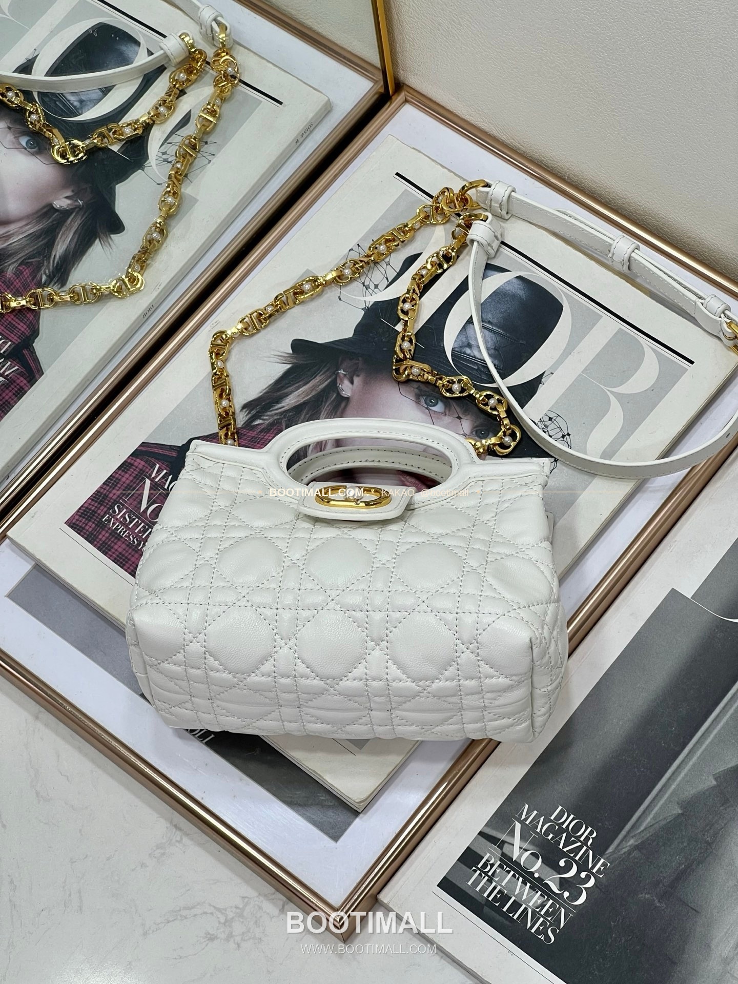 디올 졸리 탑핸들 미니 체인백 화이트 Dior Jolie Top Handle Mini Chain Bag 8601 18.5cm 3