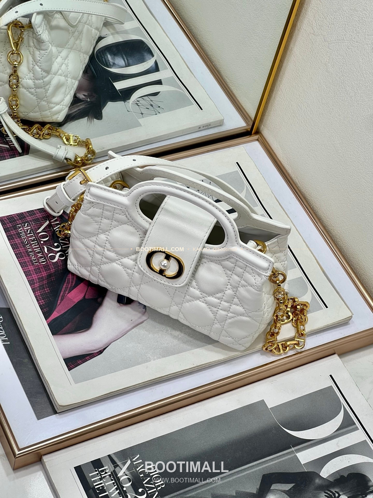 디올 졸리 탑핸들 미니 체인백 화이트 Dior Jolie Top Handle Mini Chain Bag 8601 18.5cm 7