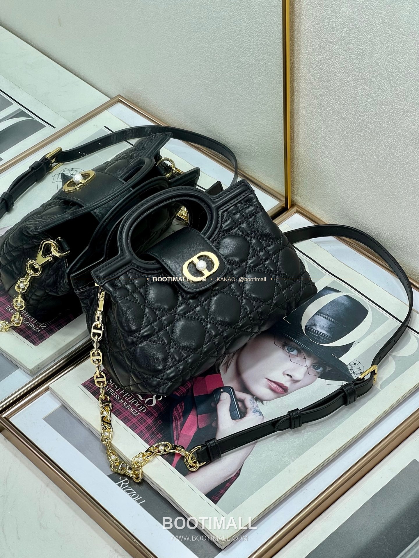 디올 졸리 탑핸들 미니 체인백 블랙 Dior Jolie Top Handle Mini Chain Bag 8601 18.5cm 2