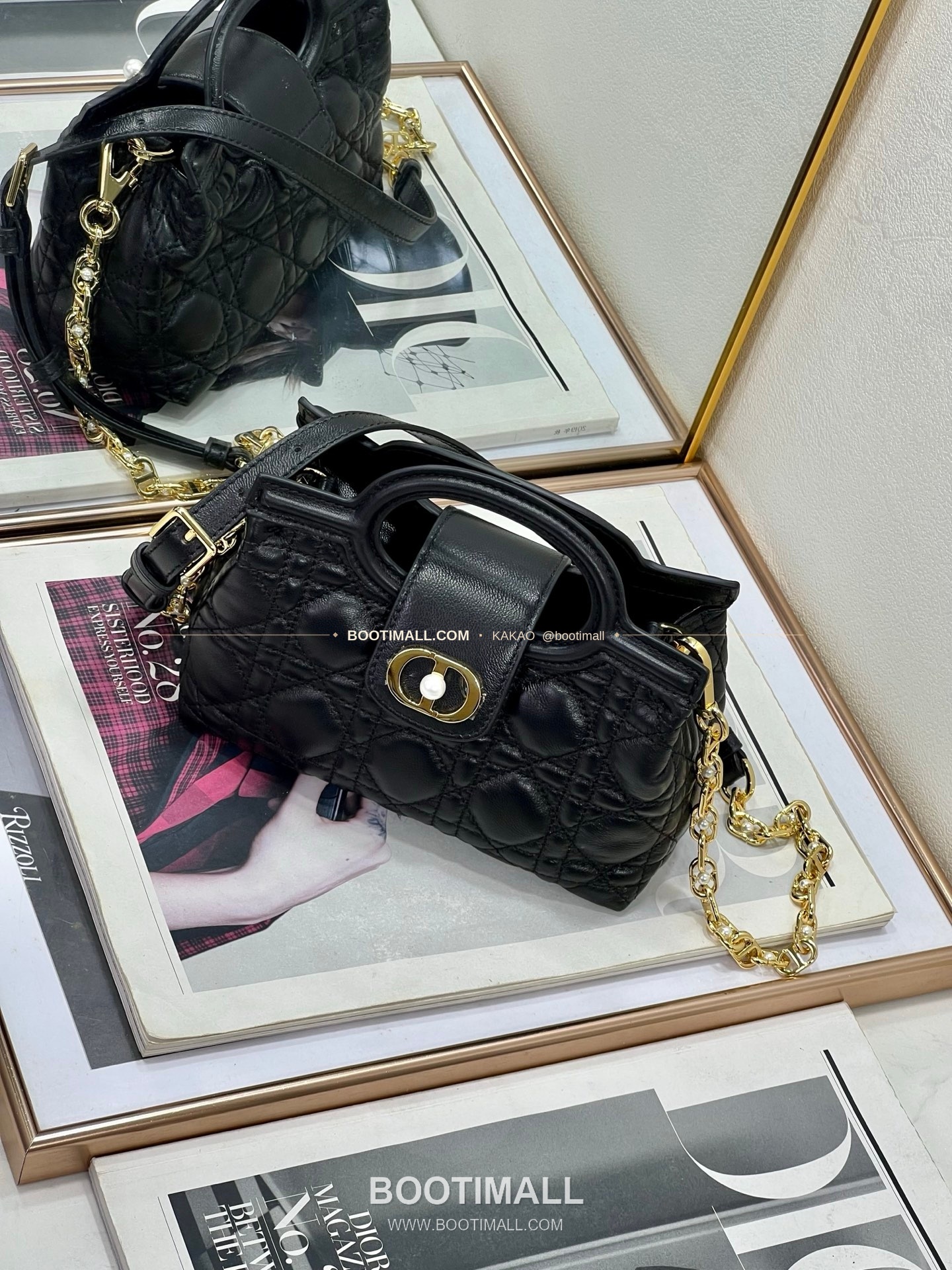 디올 졸리 탑핸들 미니 체인백 블랙 Dior Jolie Top Handle Mini Chain Bag 8601 18.5cm 3