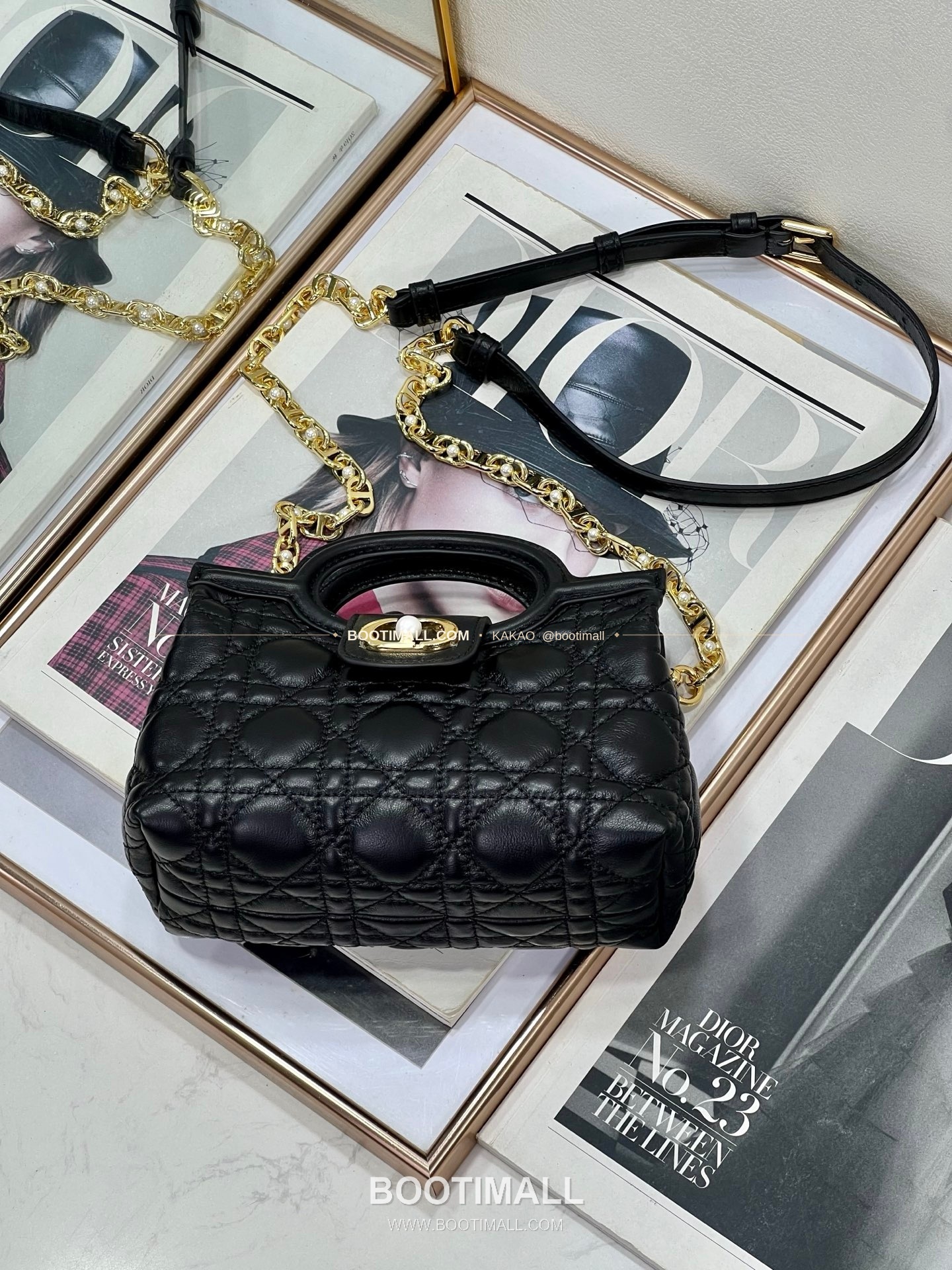 디올 졸리 탑핸들 미니 체인백 블랙 Dior Jolie Top Handle Mini Chain Bag 8601 18.5cm 4