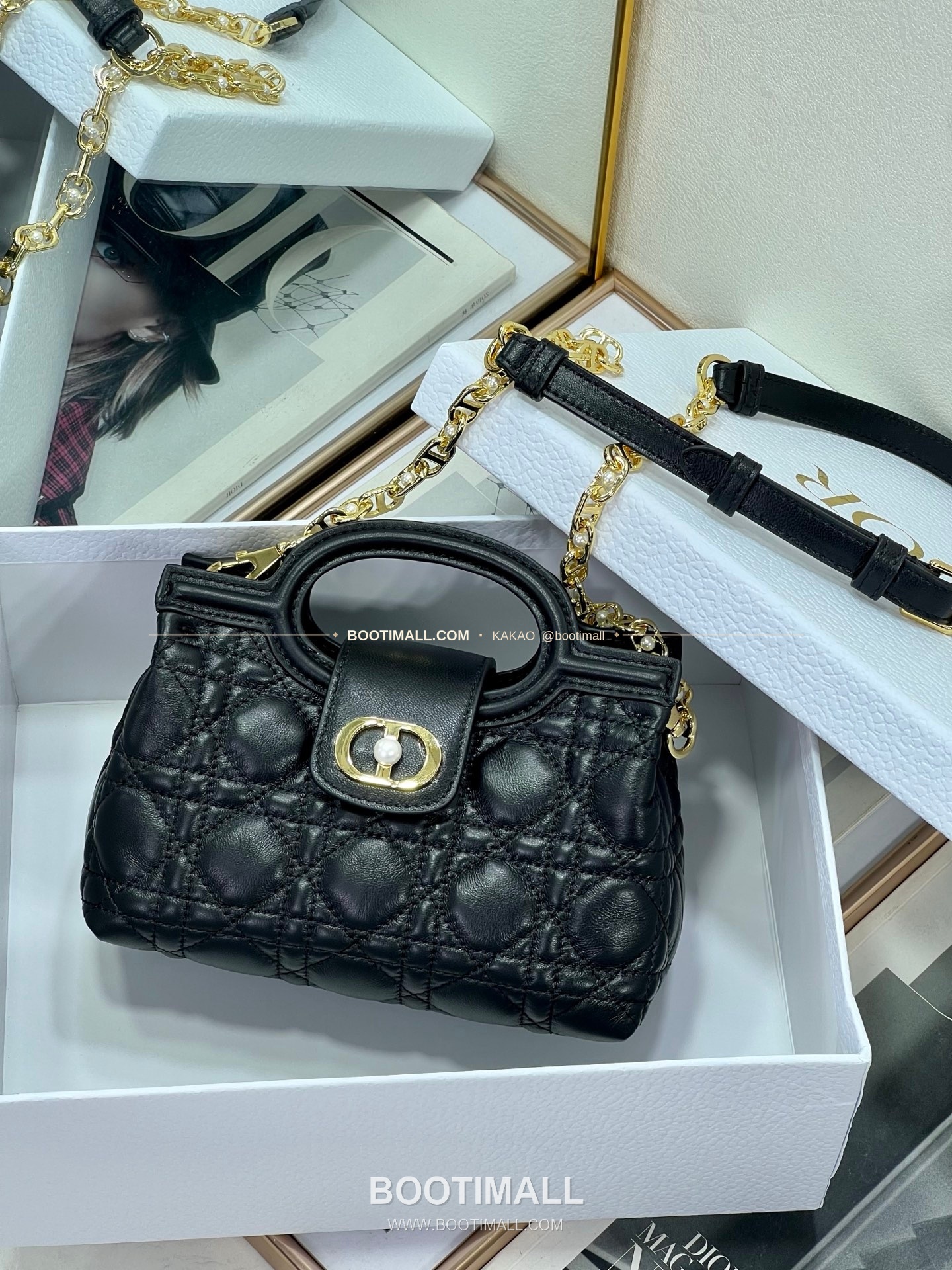 디올 졸리 탑핸들 미니 체인백 블랙 Dior Jolie Top Handle Mini Chain Bag 8601 18.5cm 5