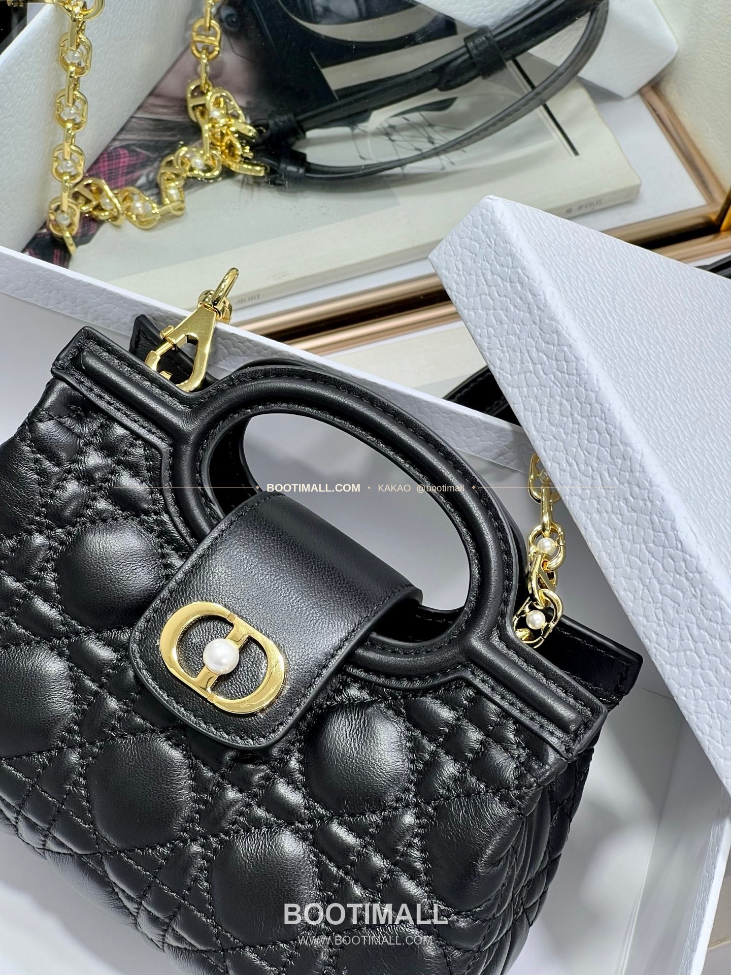 디올 졸리 탑핸들 미니 체인백 블랙 Dior Jolie Top Handle Mini Chain Bag 8601 18.5cm 6