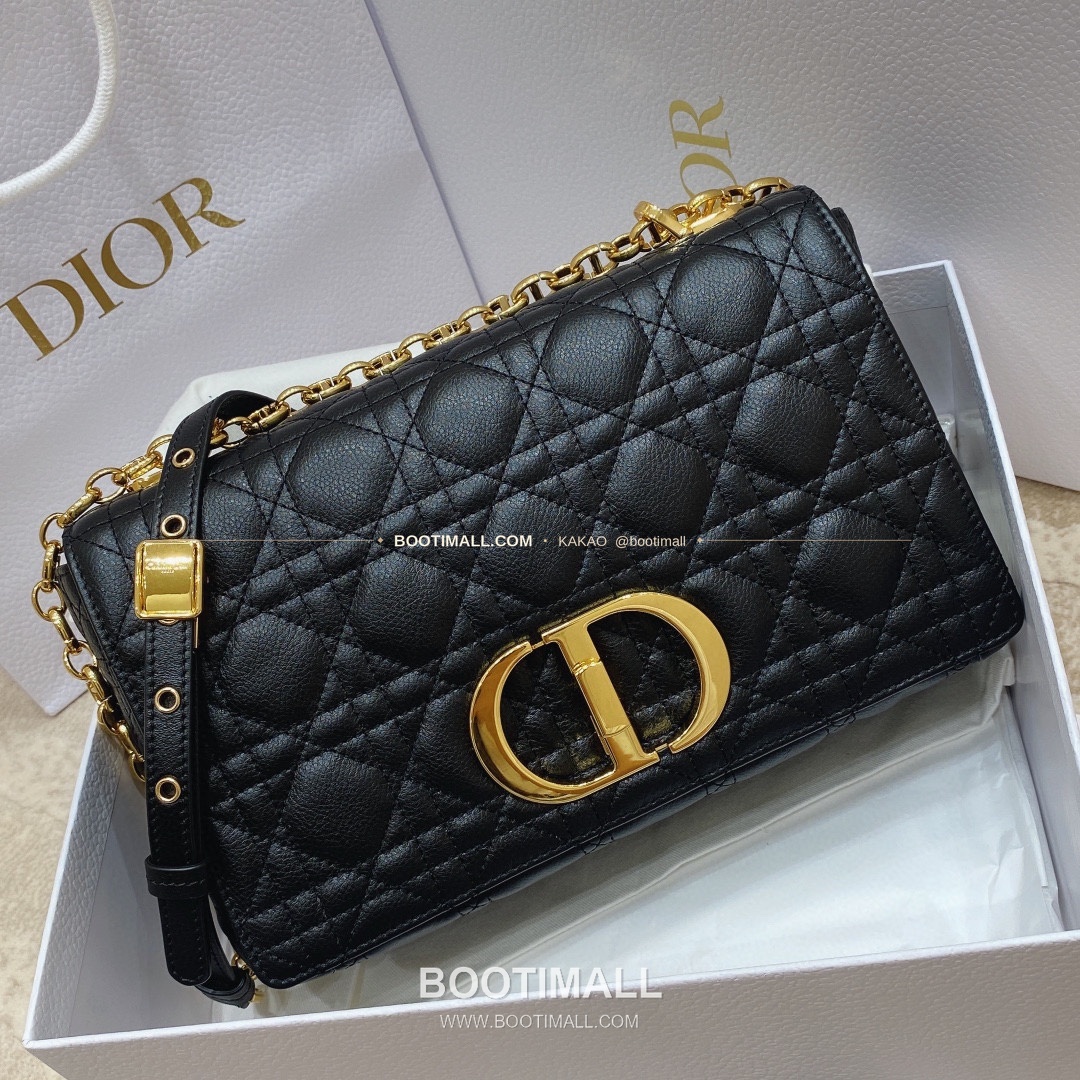 디올 카로 카프스킨 퀼팅 CD 로고 체인 숄더백 Dior Caro Calfskin Quilted CD Logo Chain Shoulder Bag 3370 25.5cm 2