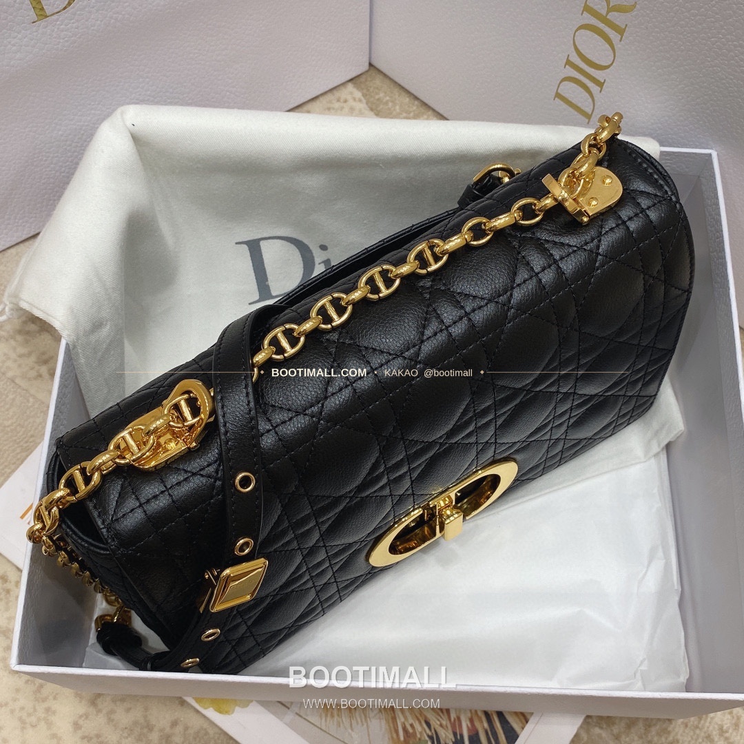 디올 카로 카프스킨 퀼팅 CD 로고 체인 숄더백 Dior Caro Calfskin Quilted CD Logo Chain Shoulder Bag 3370 25.5cm 4