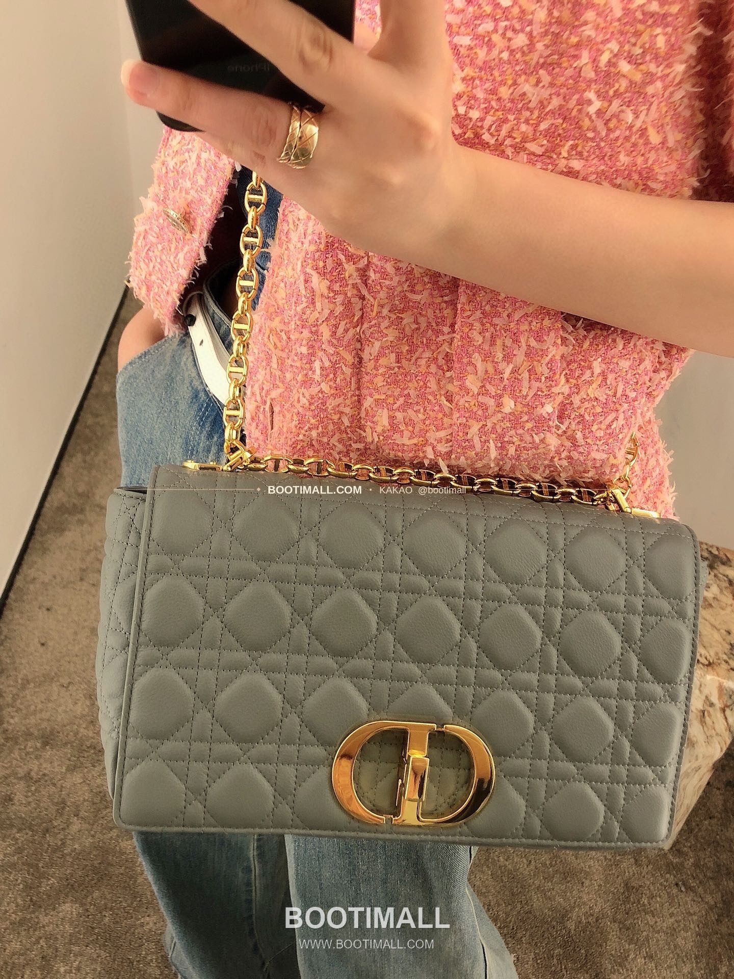 디올 카로 카프스킨 퀼팅 CD 로고 체인 숄더백 Dior Caro Calfskin Quilted CD Logo Chain Shoulder Bag 3380 28cm 3