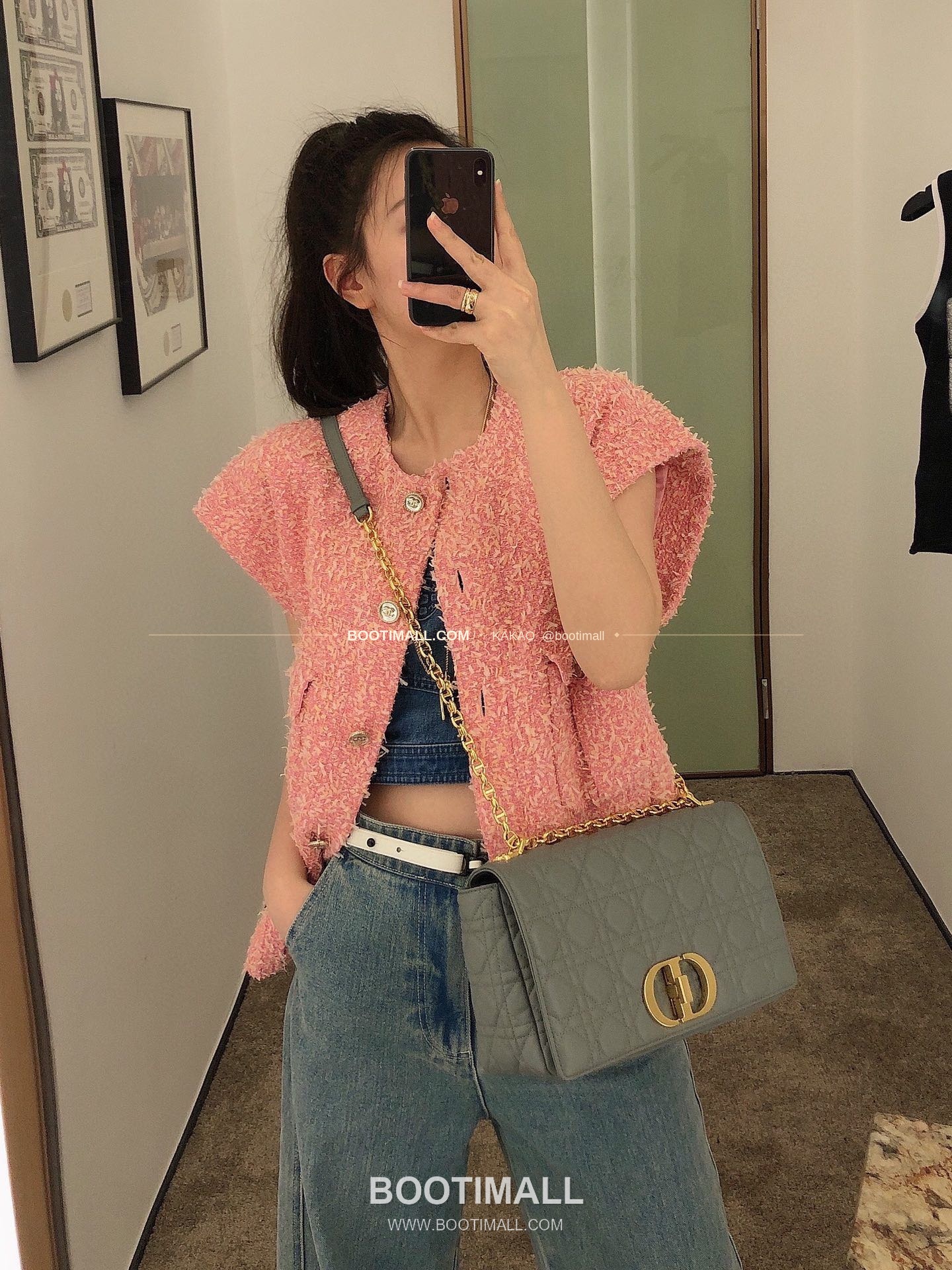 디올 카로 카프스킨 퀼팅 CD 로고 체인 숄더백 Dior Caro Calfskin Quilted CD Logo Chain Shoulder Bag 3380 28cm 4