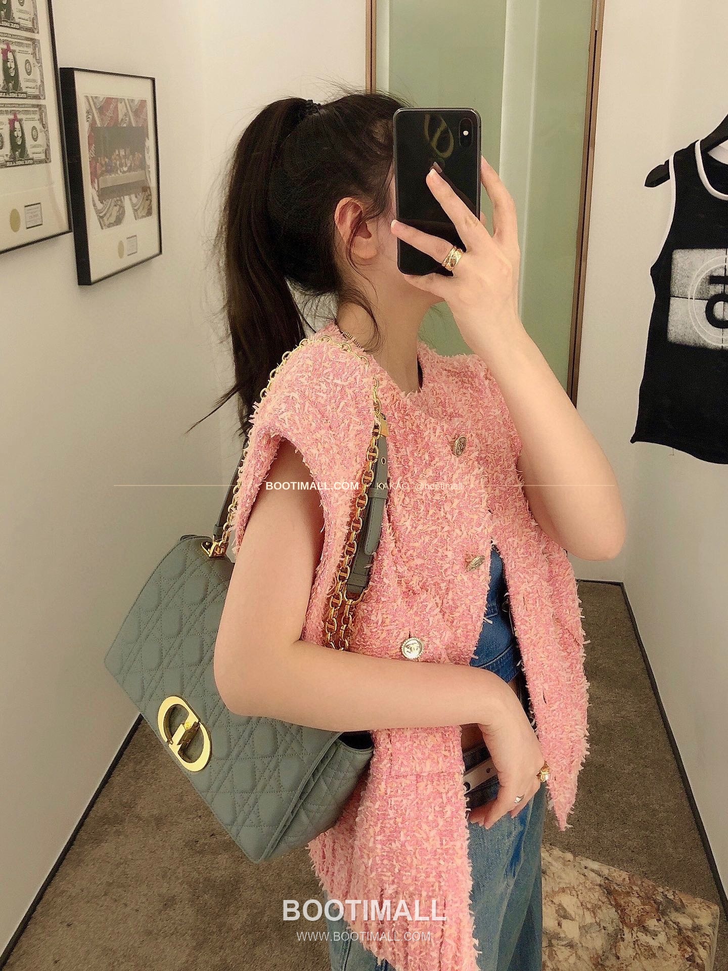 디올 카로 카프스킨 퀼팅 CD 로고 체인 숄더백 Dior Caro Calfskin Quilted CD Logo Chain Shoulder Bag 3380 28cm 5